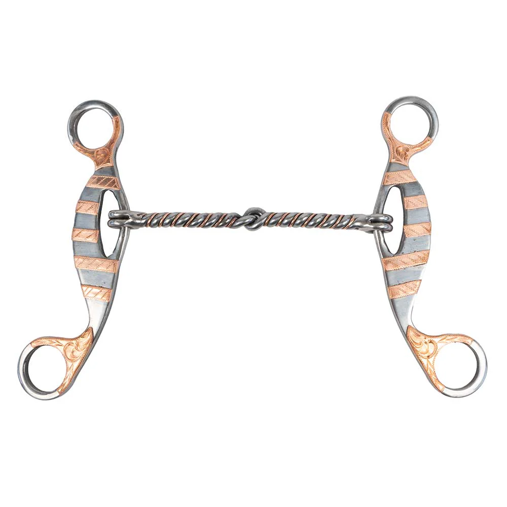 Copper Twisted Snaffle Gag Bit with Copper Trim