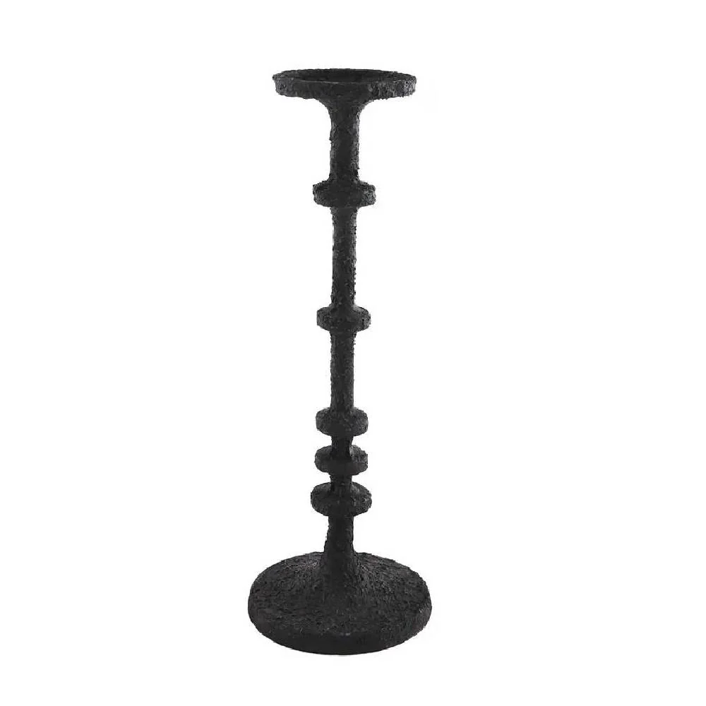 Medium Black Metal Candlestick - FINAL SALE