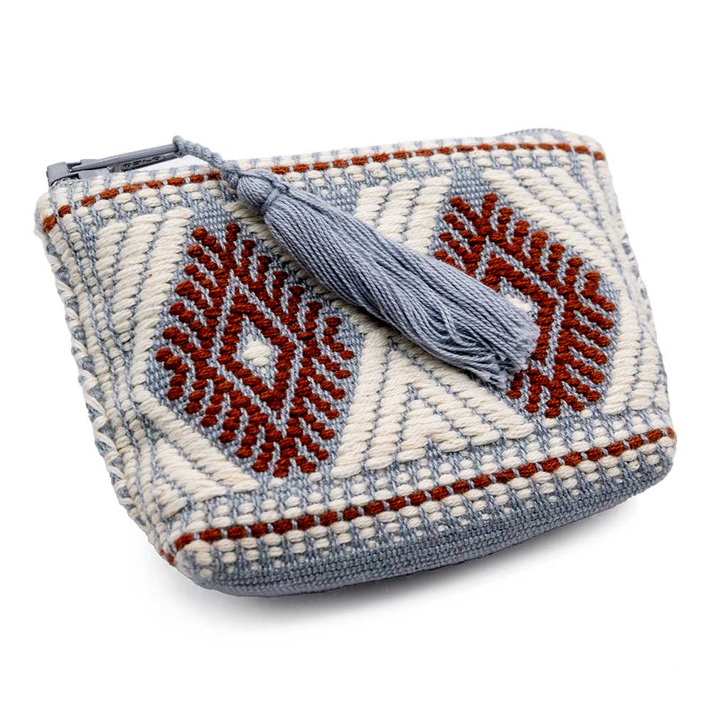 Small Coin Pouch - White/Grey