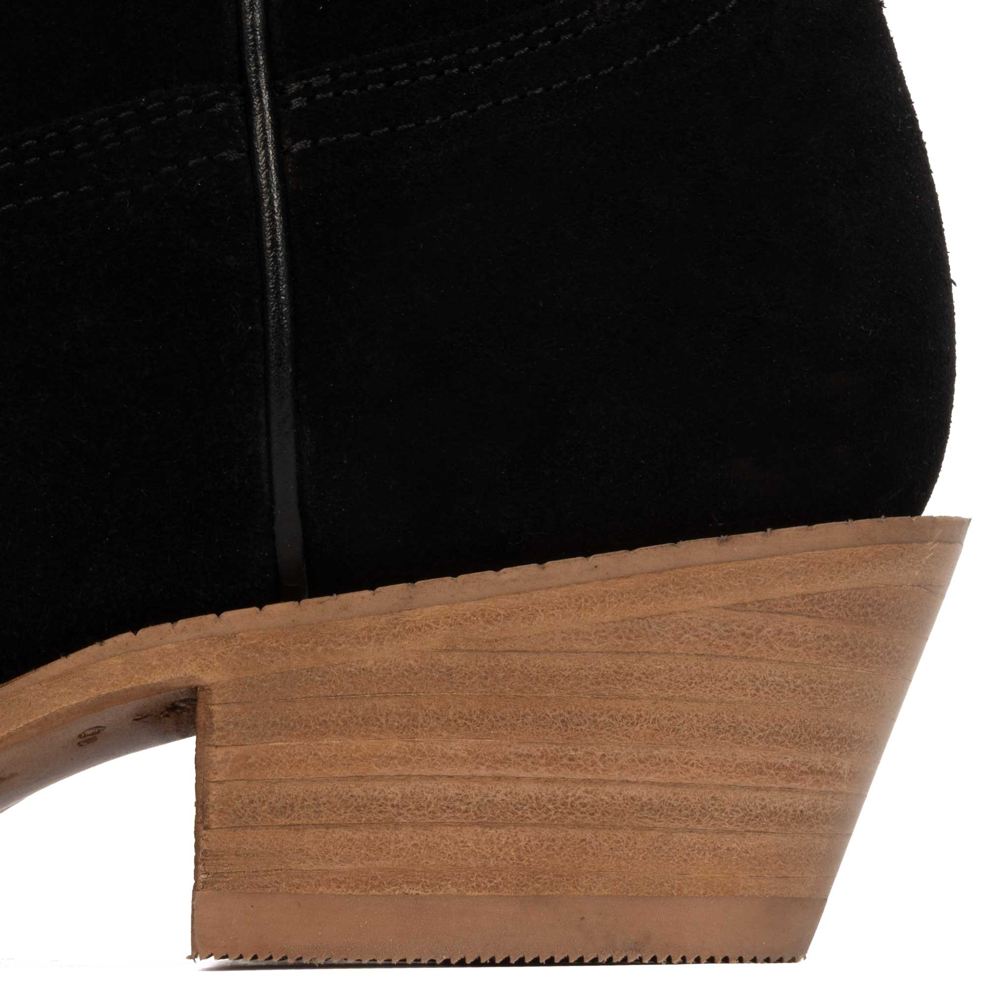 RW Ranch Women's Snip Toe Black Roughout Western Boot - Image 3