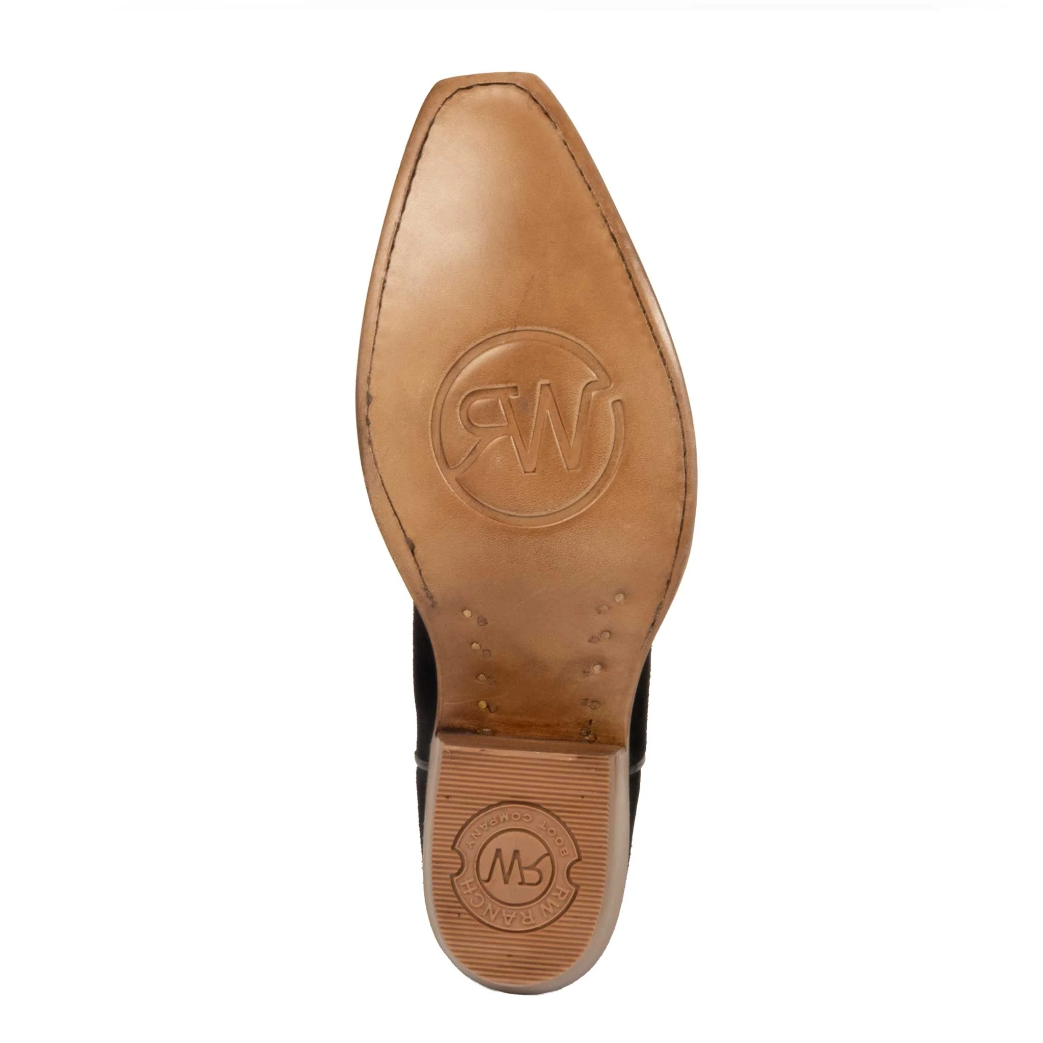 RW Ranch Women's Snip Toe Black Roughout Western Boot - Image 4