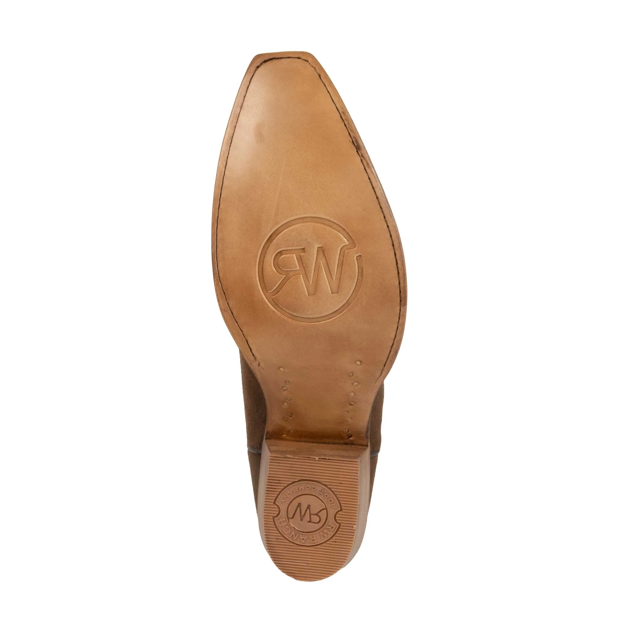 RW Ranch Women's Snip Toe Chocolate Roughout Western Boot - Image 3