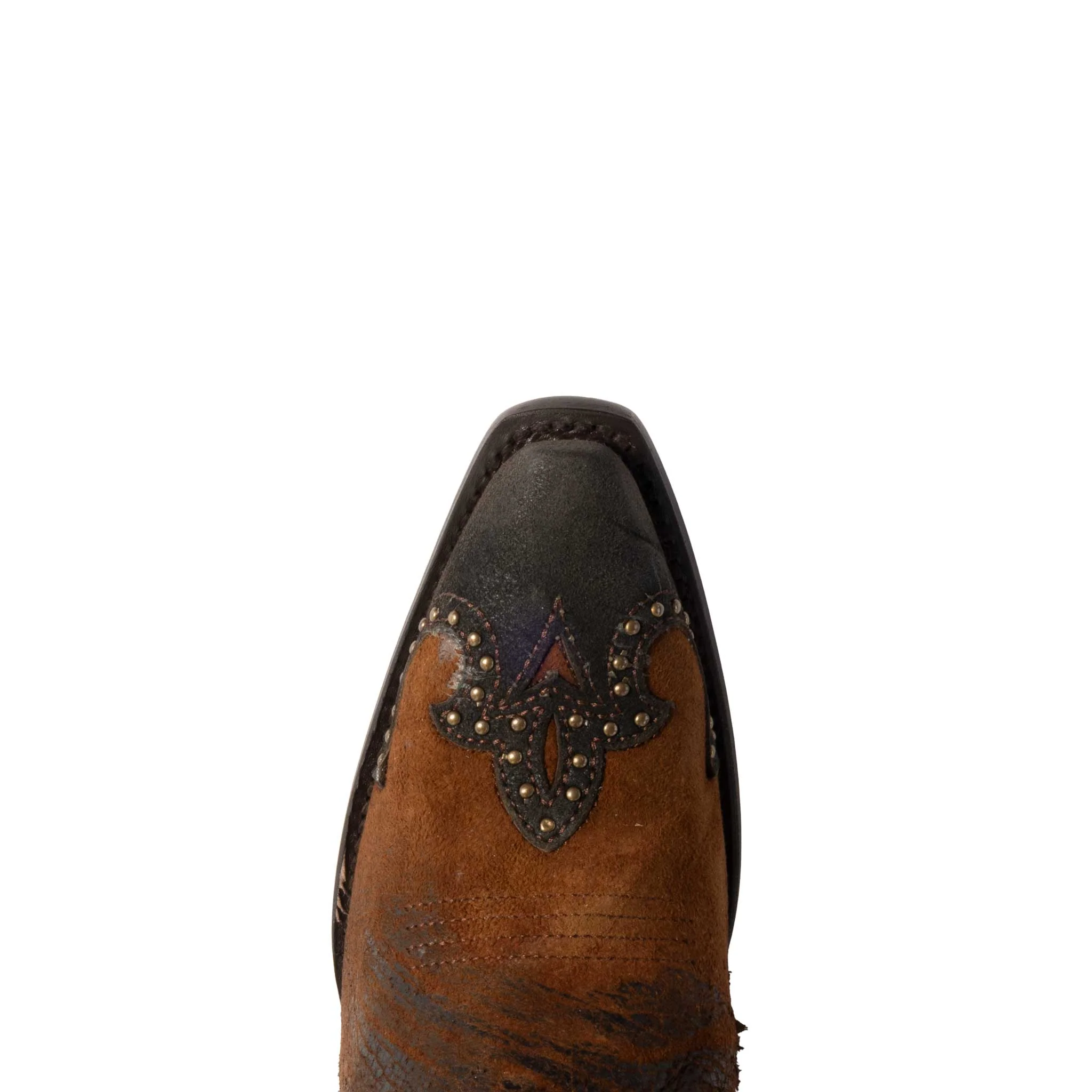 Corral Women's Snip Toe Floral Horseshoe Embroidery Lamb Western Boot - Image 4
