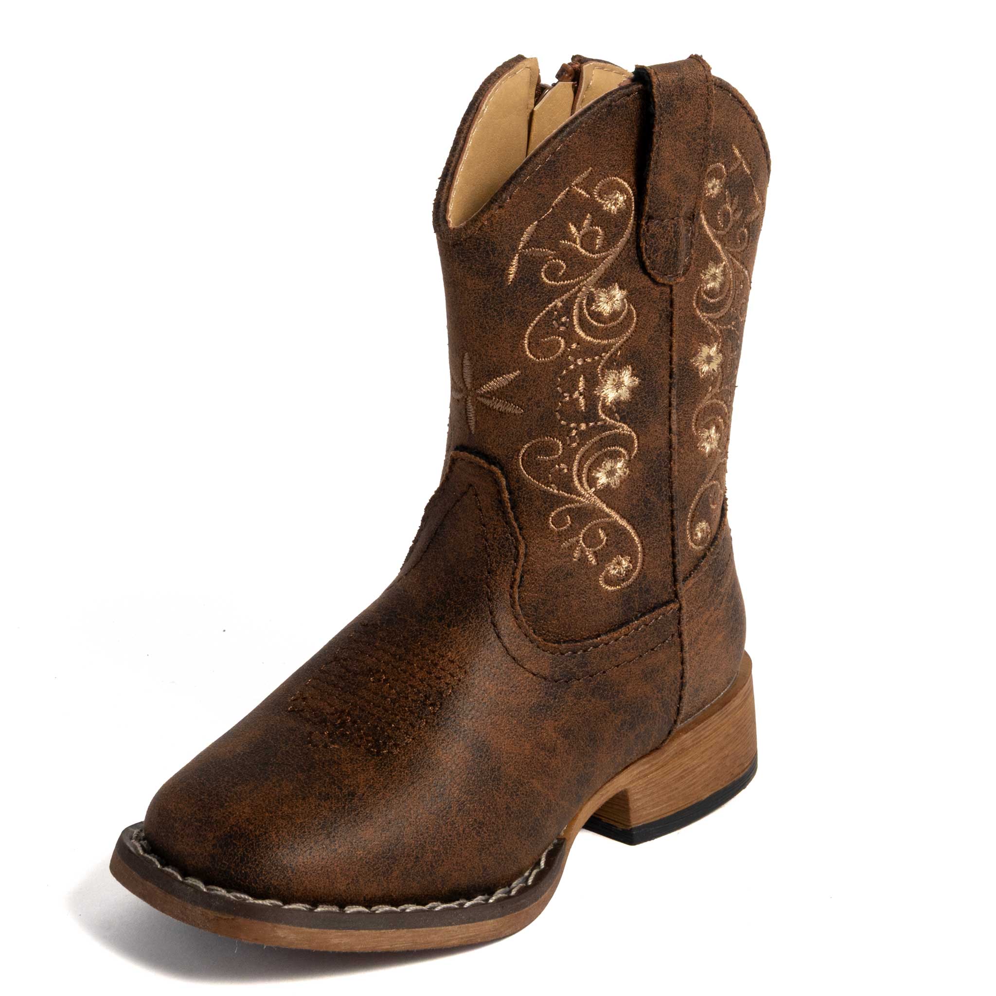 Roper Girl's Bailey Faux Leather Brown Boot
