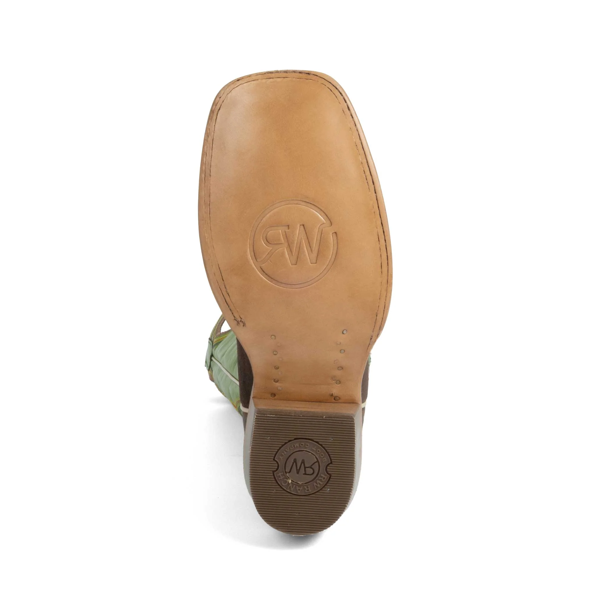 RW Ranch Men's Square Toe Dark Cafe Boar Western Boot - Image 4