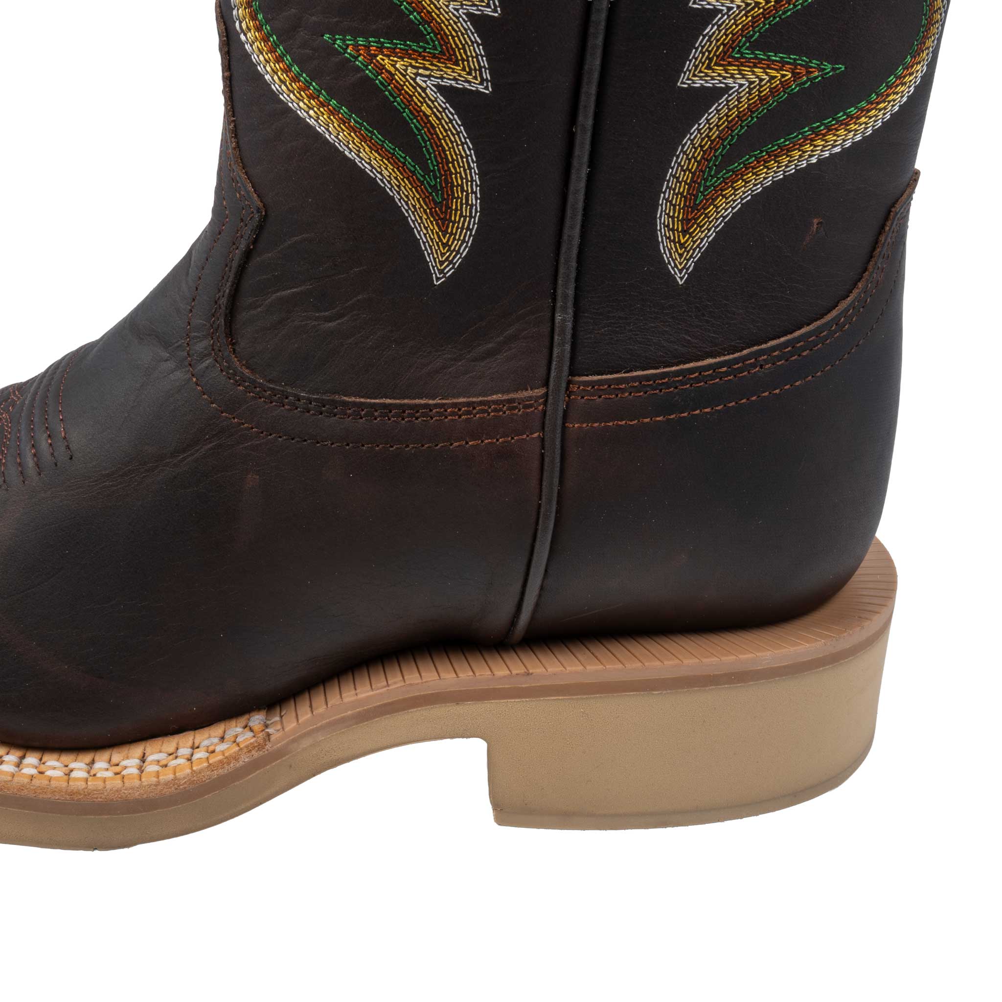 R. Watson Men's Square Toe Dark Cigar Cowhide Western Boot - Image 4
