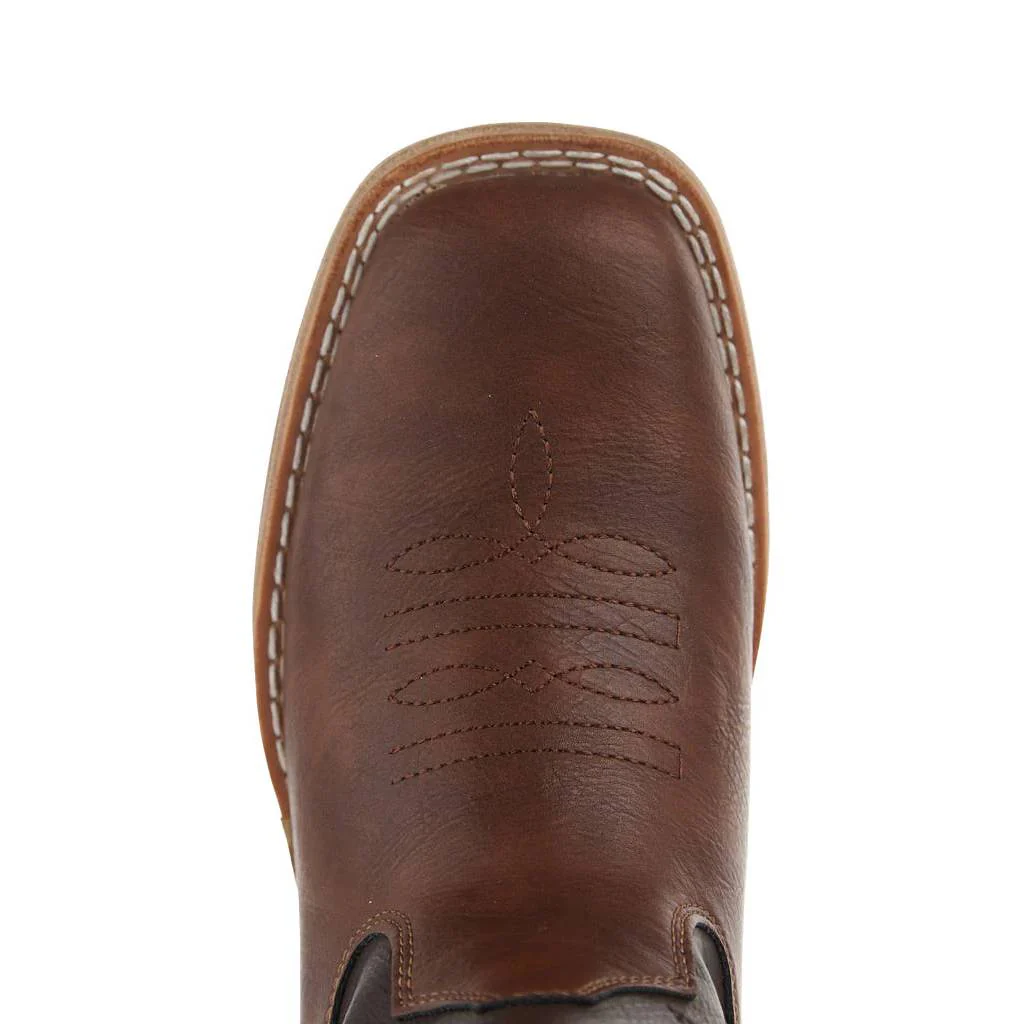 Roper Boy's Square Toe Walker Faux Leather Brown Western Boot - Image 2