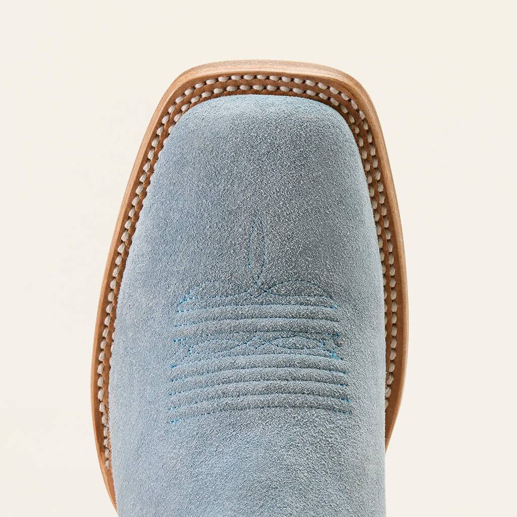 Ariat Women's Square Toe Riata Western Baby Blue Jean Suede Boot - Image 2