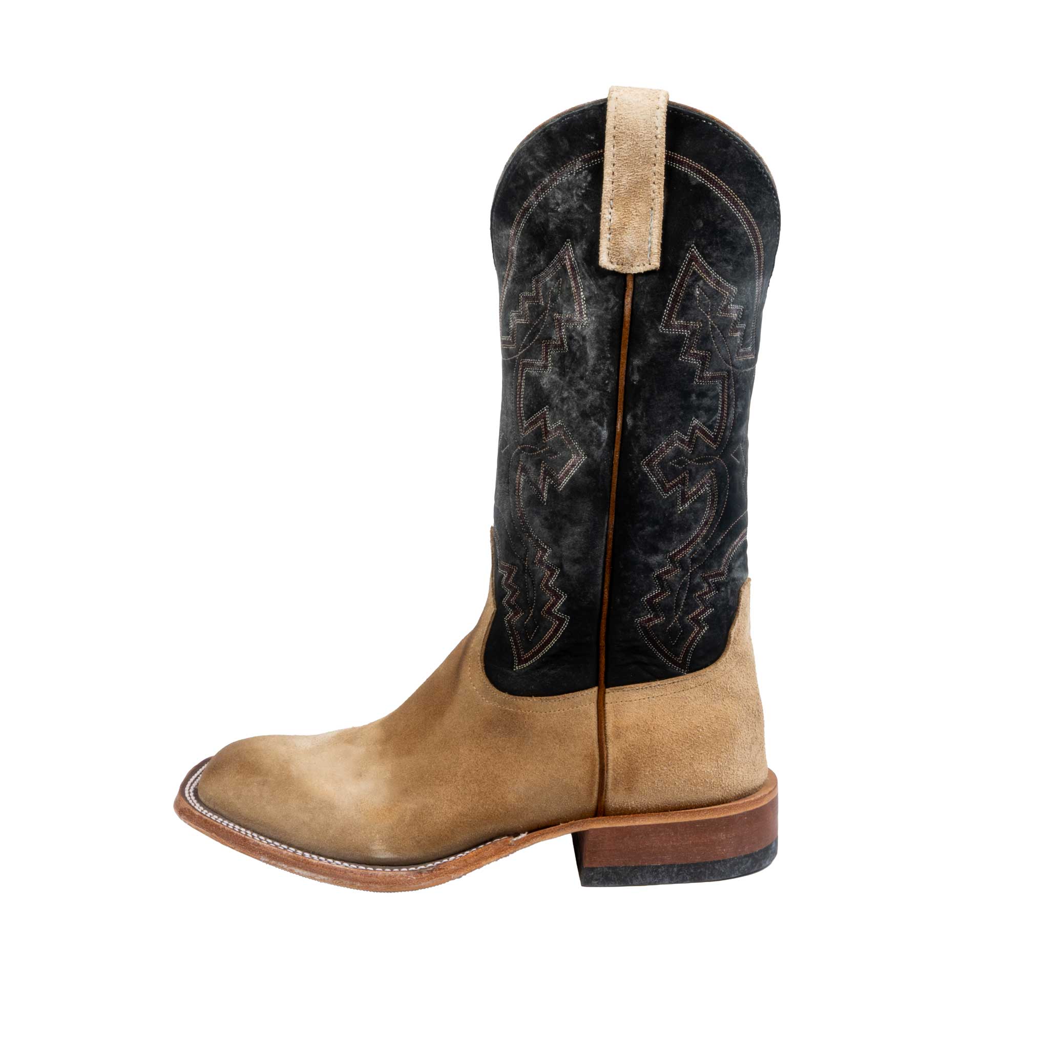 Anderson Bean Men's Square Toe Tan Crazyhorse Black Western Boot - Image 2