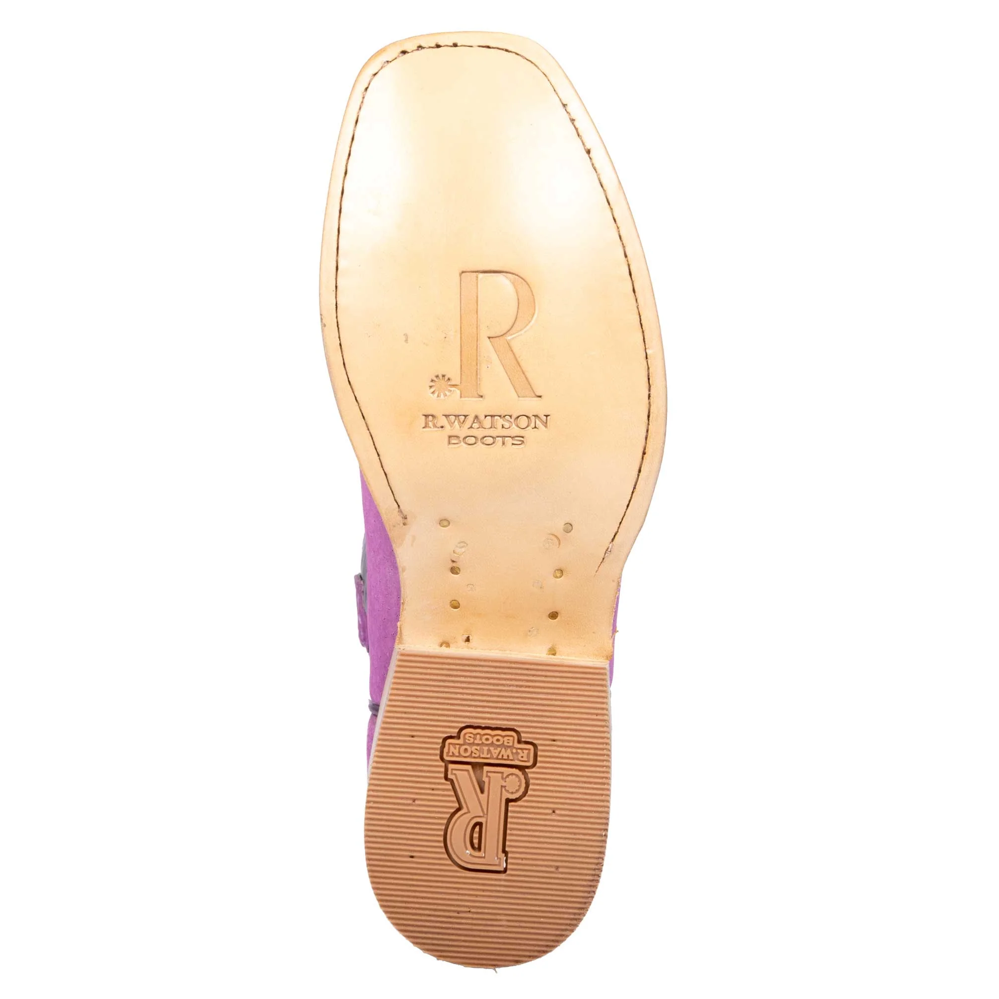 R. Watson Women's Square Toe Violet Boar Western Boot - Image 5
