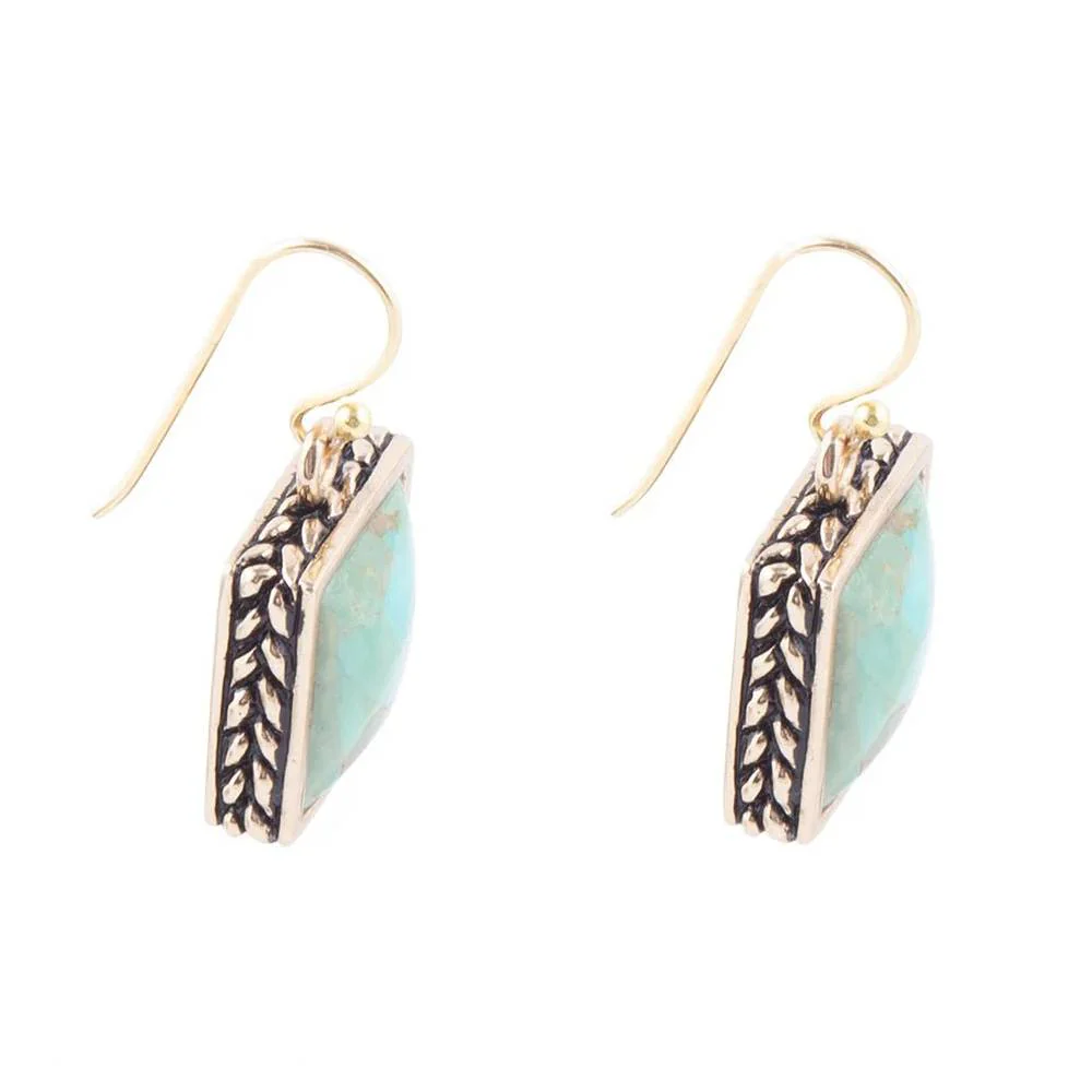 Square Turquoise Earrings - Image 2