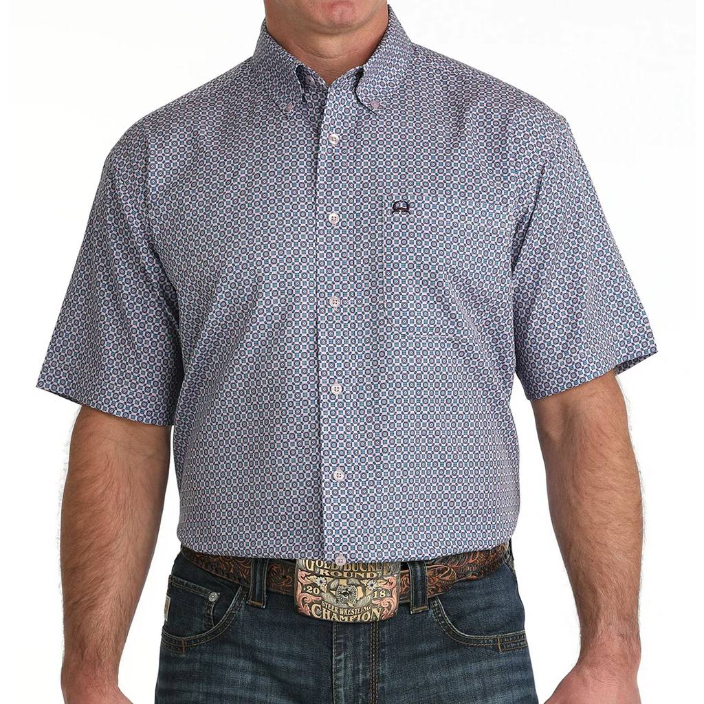 Cinch Men's Arenaflex Geo Lilac Button Down Shirt