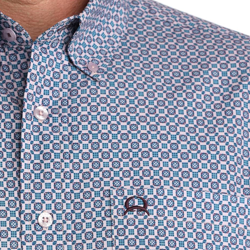 Cinch Men's Arenaflex Geo Lilac Button Down Shirt - Image 2
