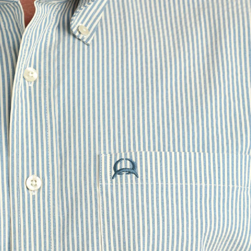 Cinch Men's Arenaflex Stripe Blue Button Down Shirt - Image 2