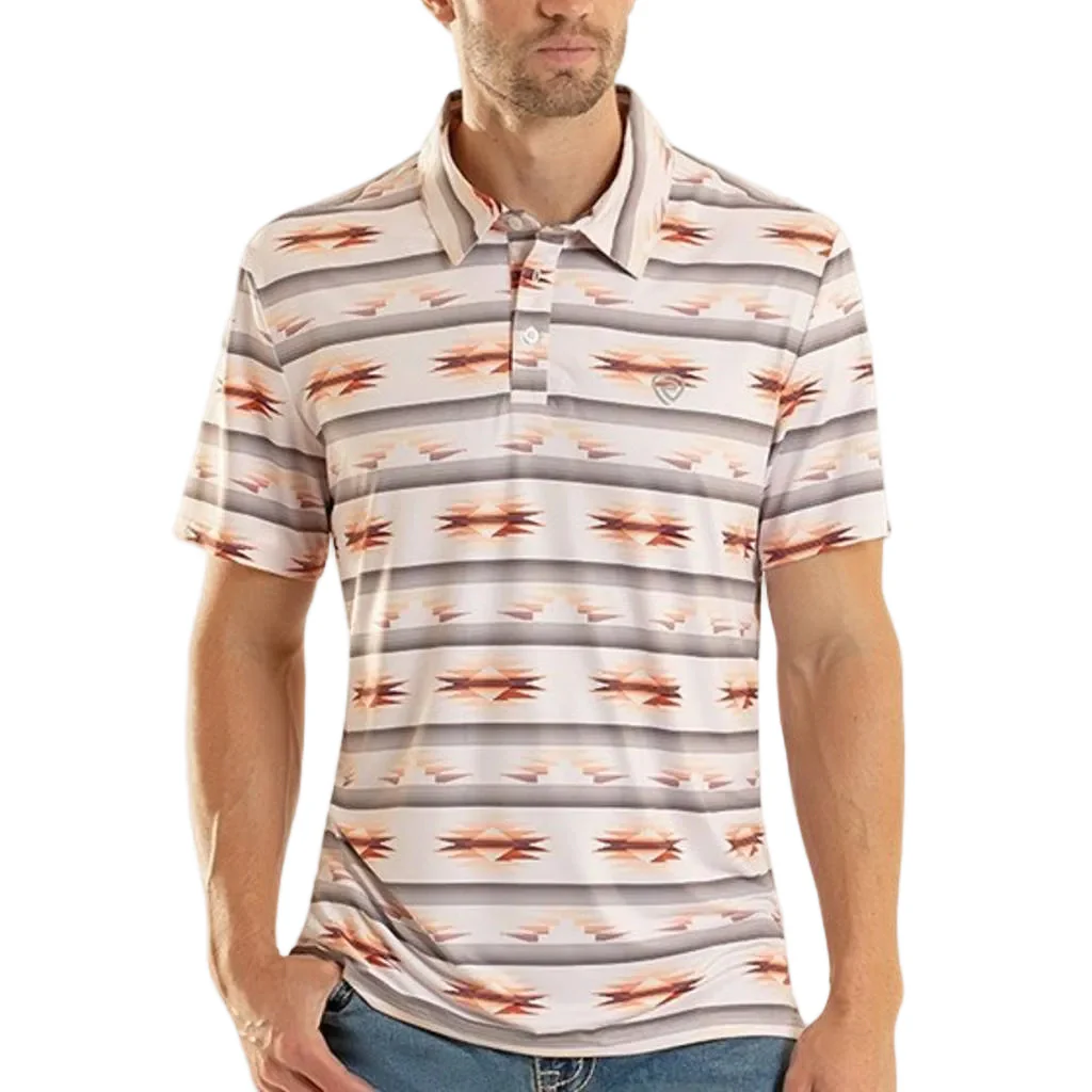 Rock & Roll Denim Men's Aztec Printed Polo Shirt