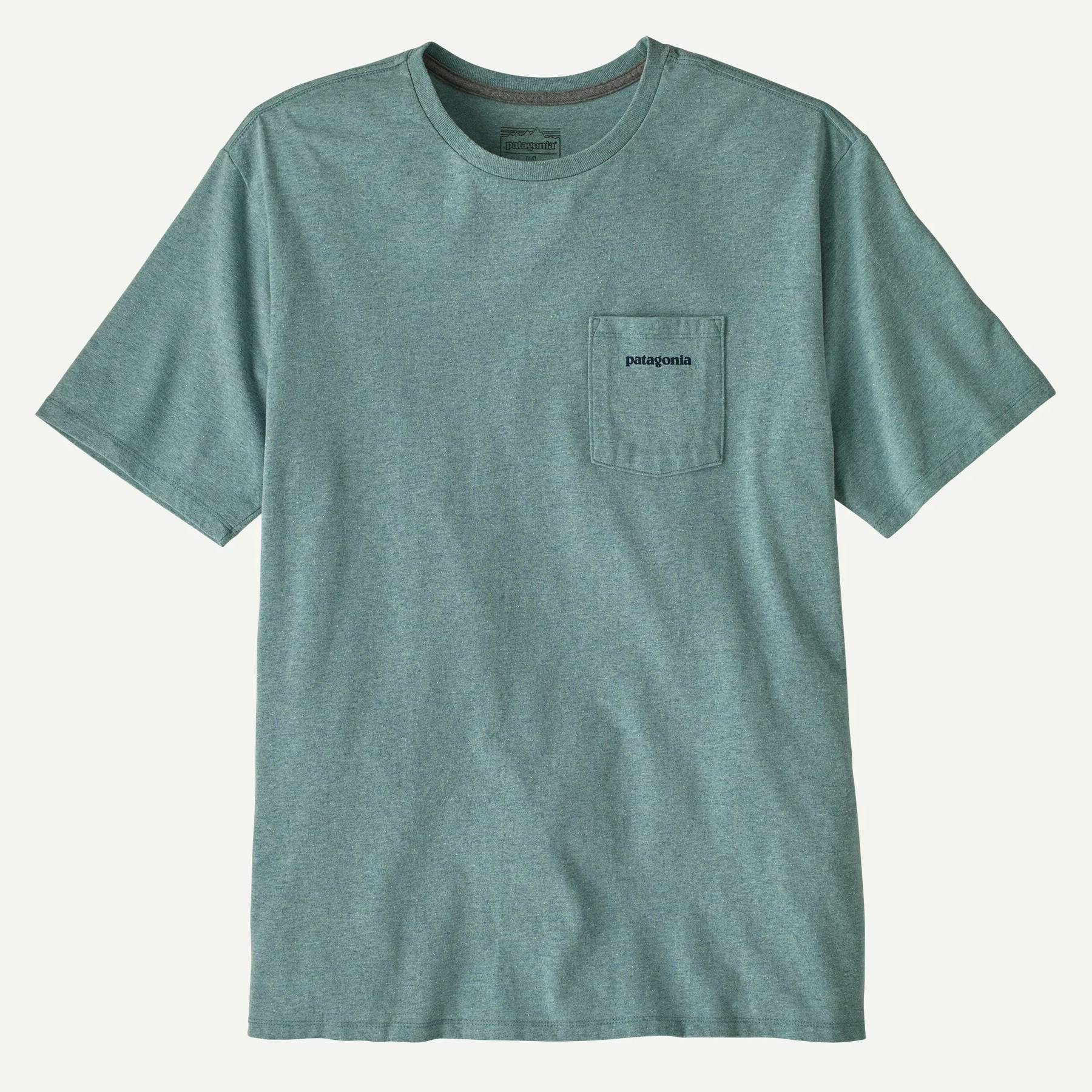 Patagonia Men's Boardshort Logo Pocket Responsibili-Tee - Blue Sage - Image 2