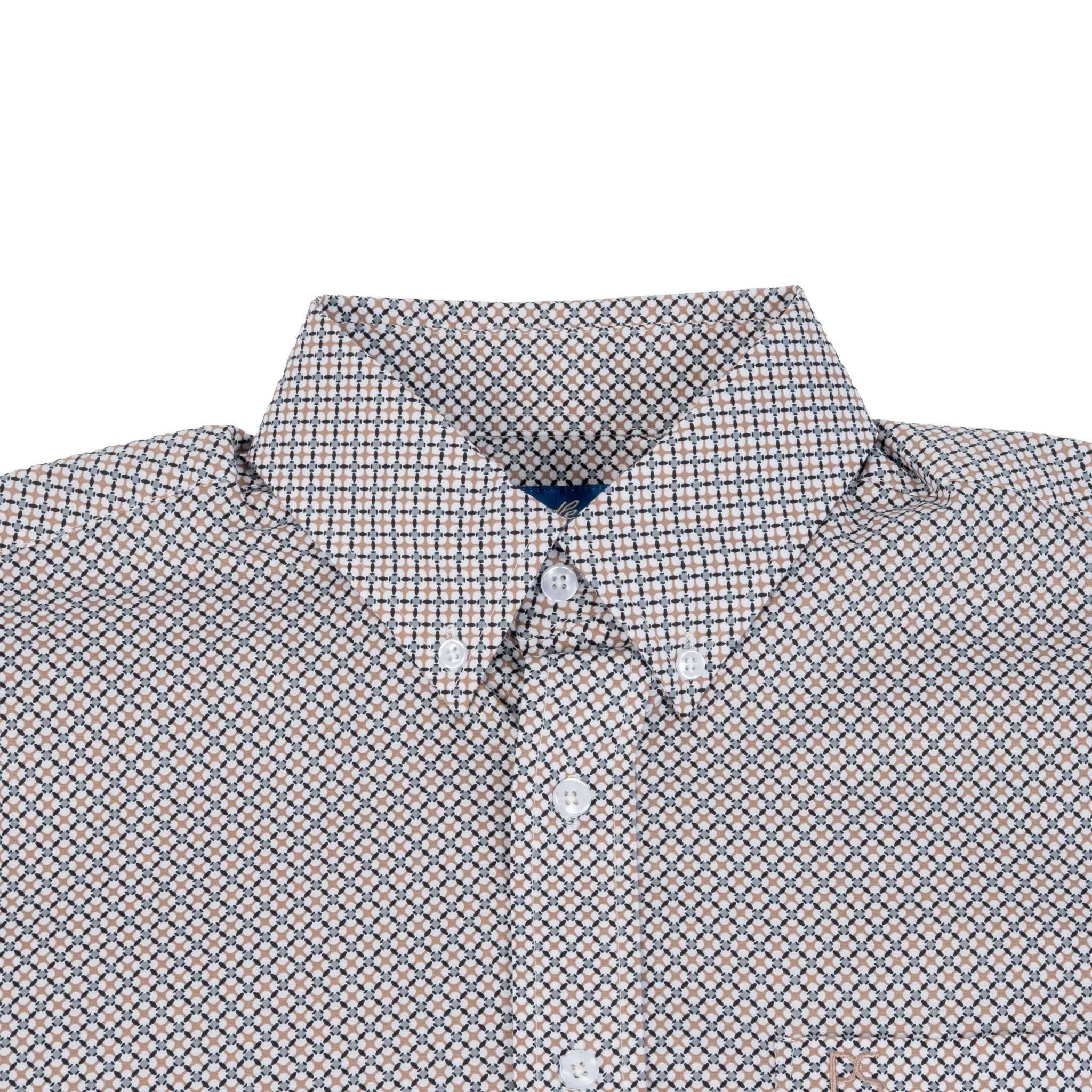 Panhandle Slim Men's Tan Diamond Print Shirt - Image 3
