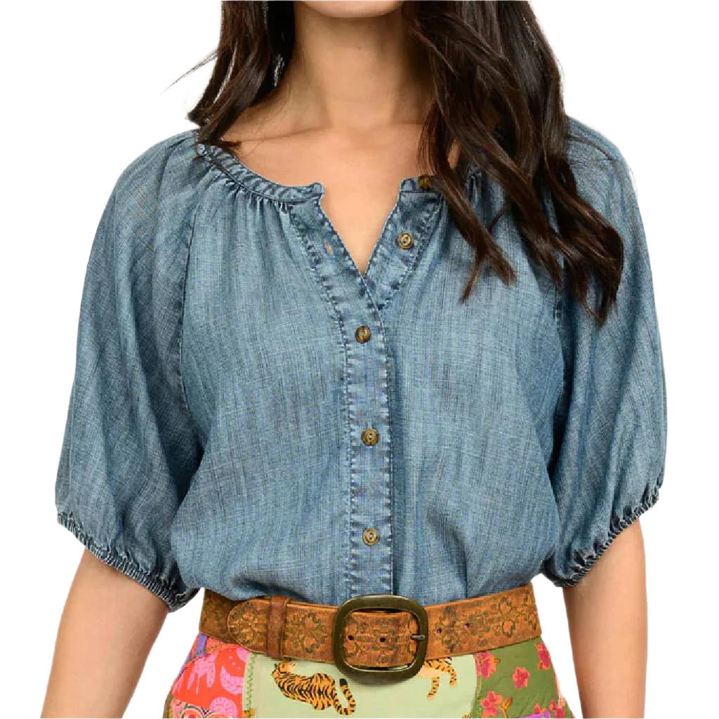 Ivy Jane Peasant Button Up Top - FINAL SALE