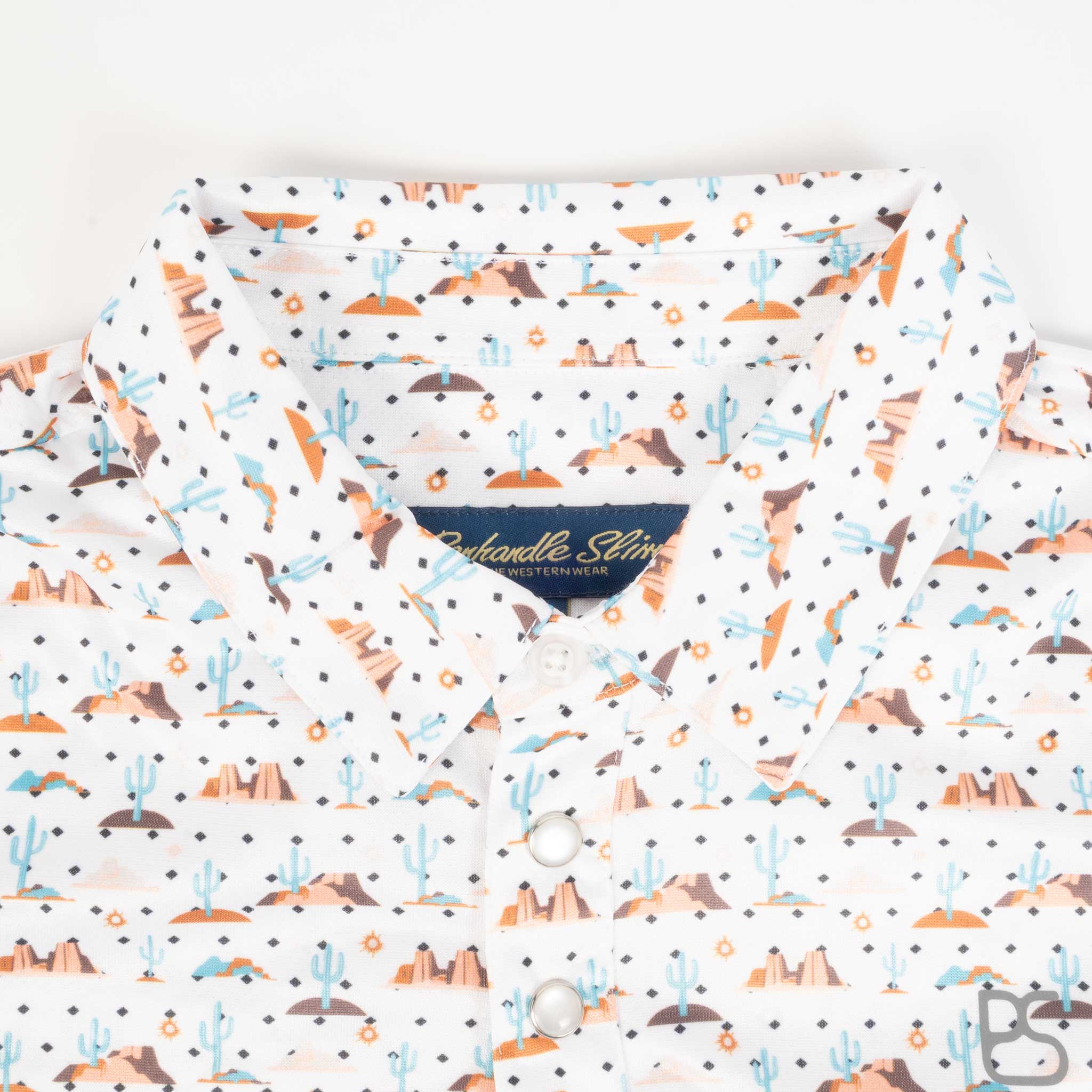 Panhandle Slim Boy's Desert Print Pearl Snap Polo Shirt - Image 3