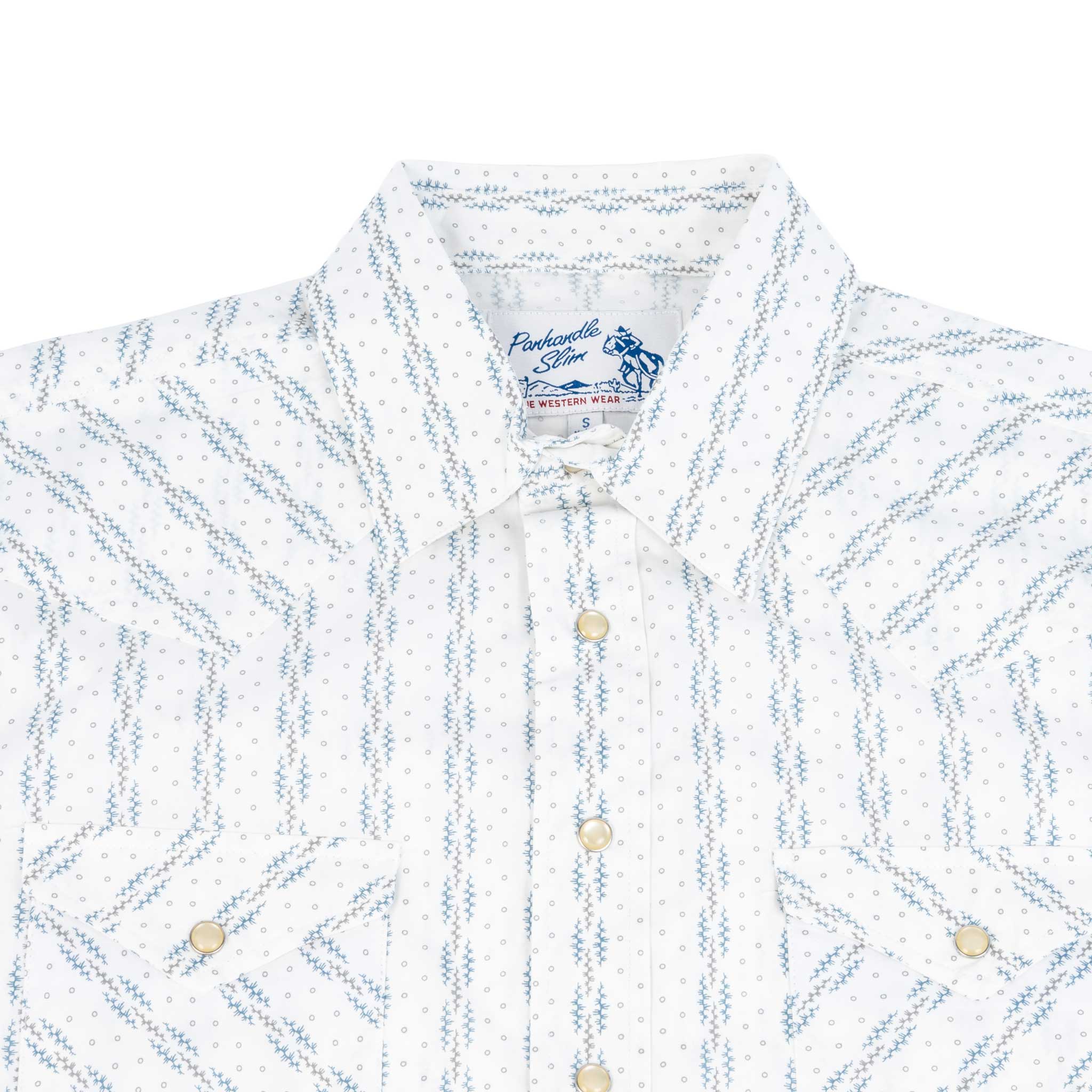 Panhandle Slim Men's Geo Print White Snap Shirt - Image 3