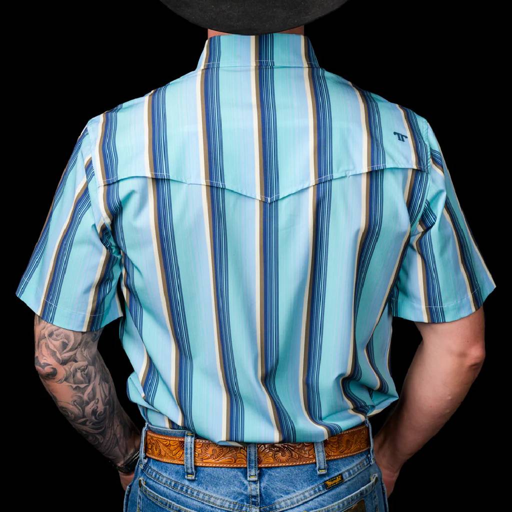 Ferrell Brand Tristan Blue Pearl Snap Shirt - Image 2