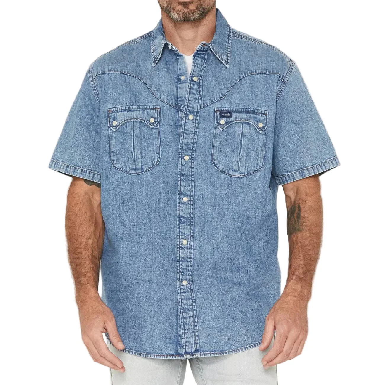 Wrangler Men's Vintage Denim Snap Shirt