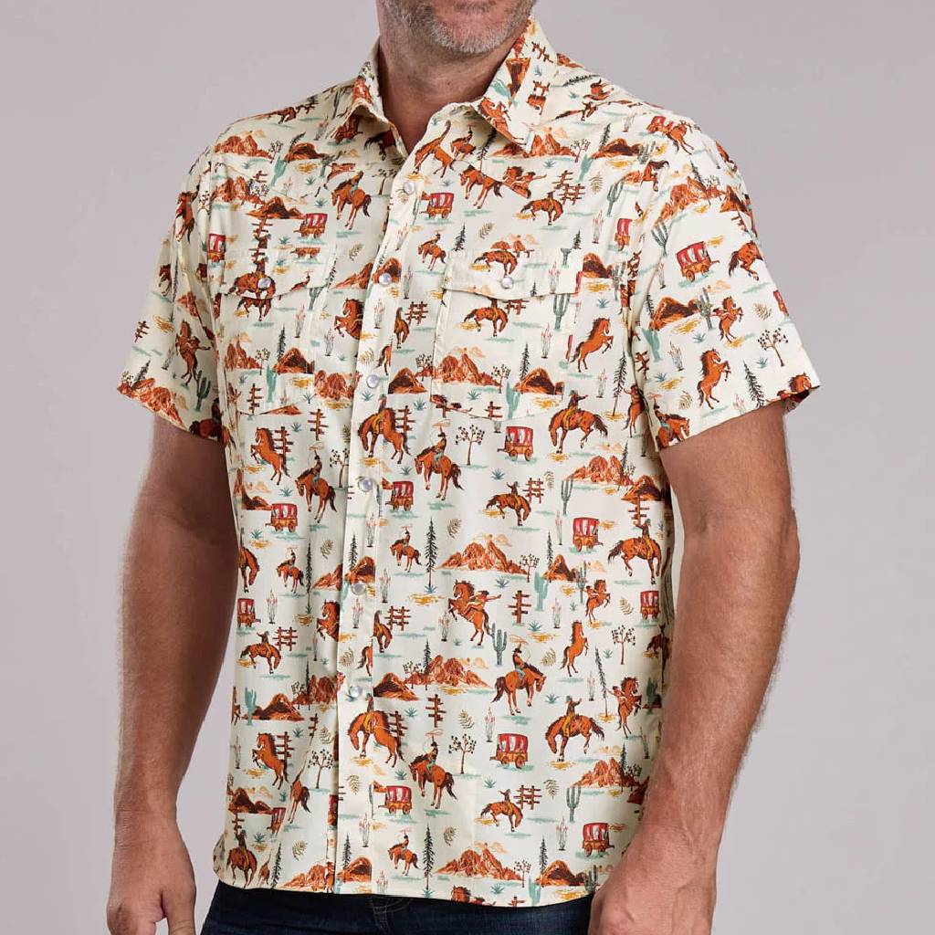 Roper Men's Vintage Scenic Print Pearl Snap Shirt