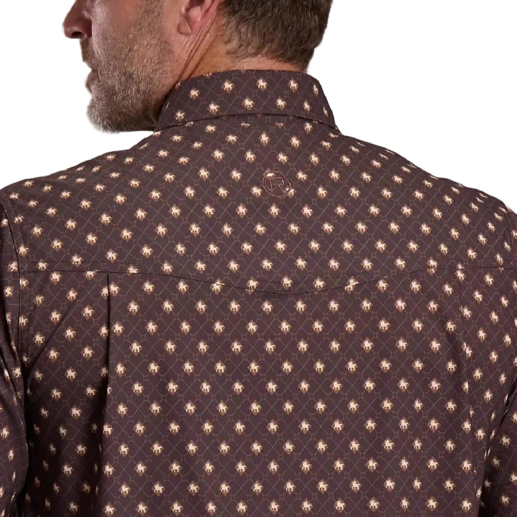 Roper Men's Western Argyle Print Pearl Snap Shirt - Image 2