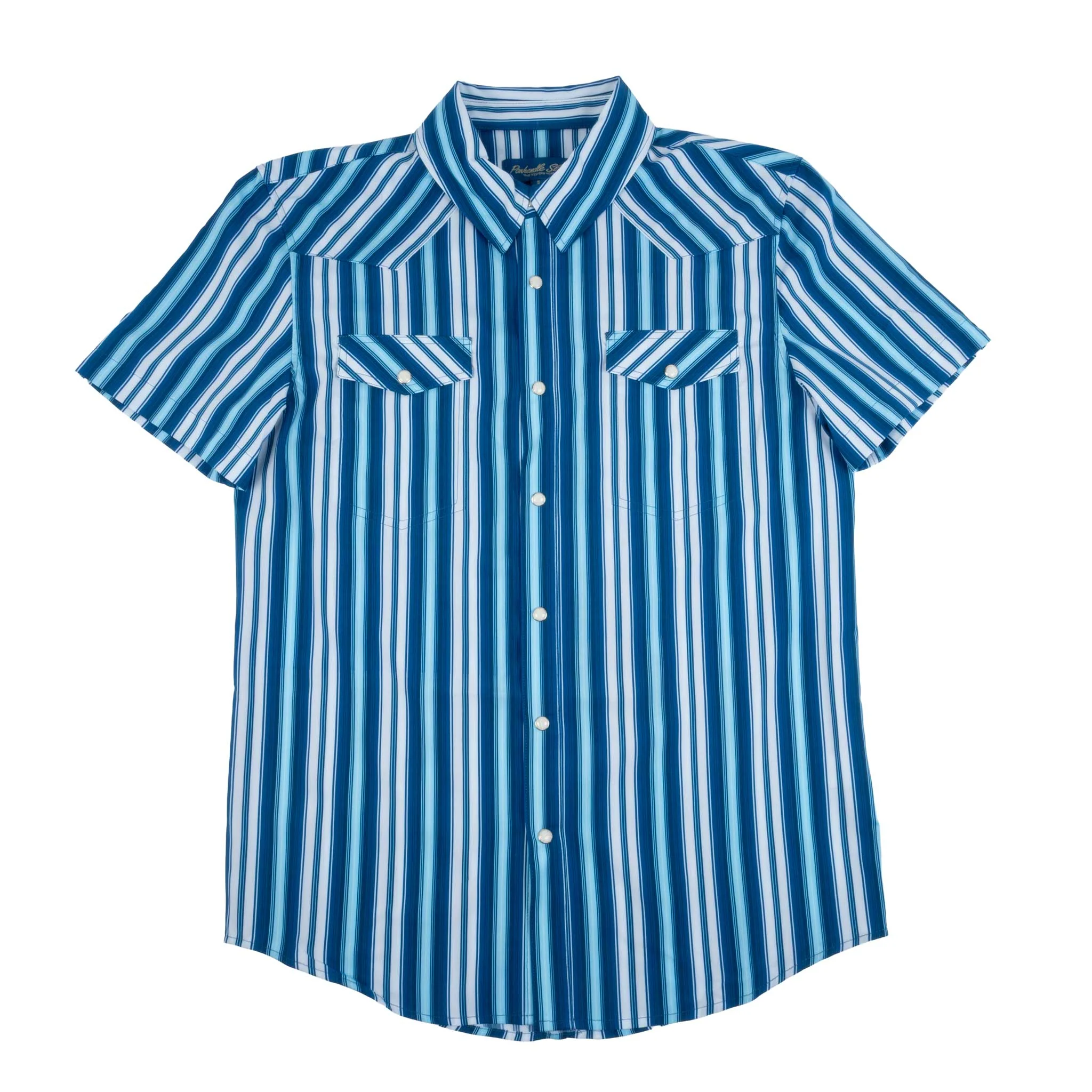 Panhandle Slim Men's Western Blue Stripe Snap Shirt
