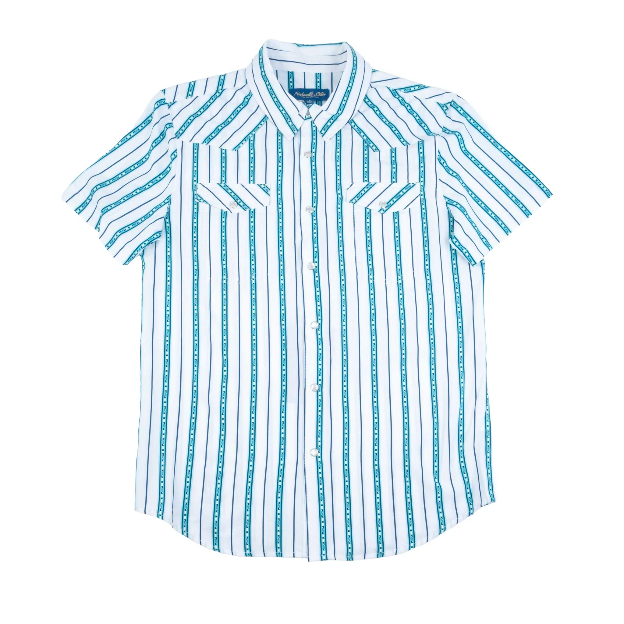 Panhandle Slim Men's Western Turquoise Stripe Snap Shirt