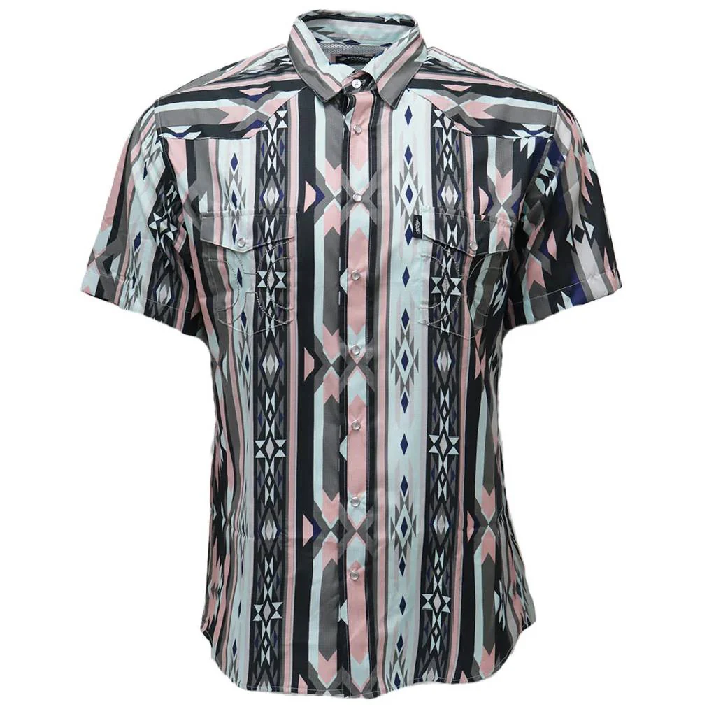 Hooey Men's Sol Aztec Print Pearl Snap Shirt