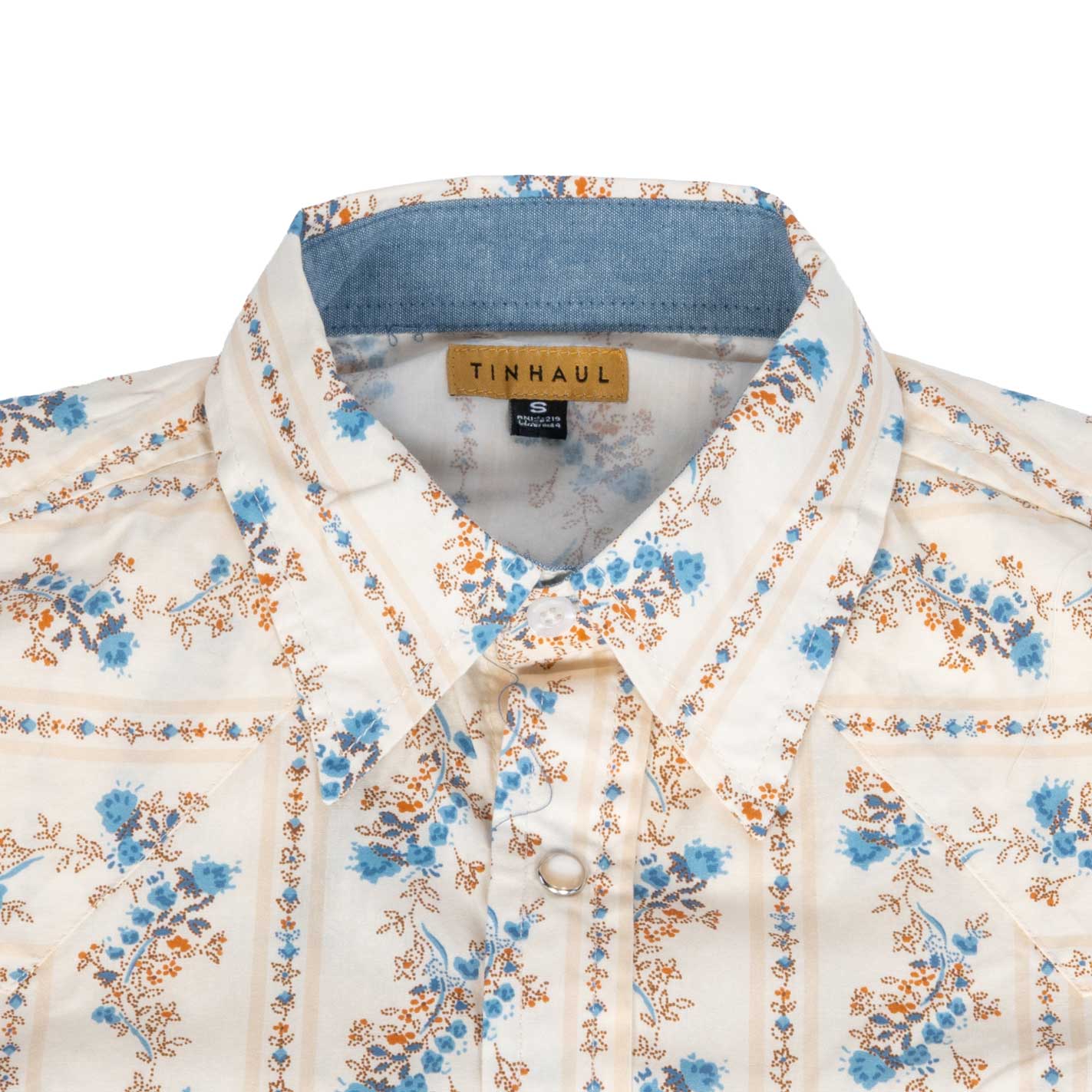 Stetson Men's Stripe Cream Floral Snap Shirt - Image 3