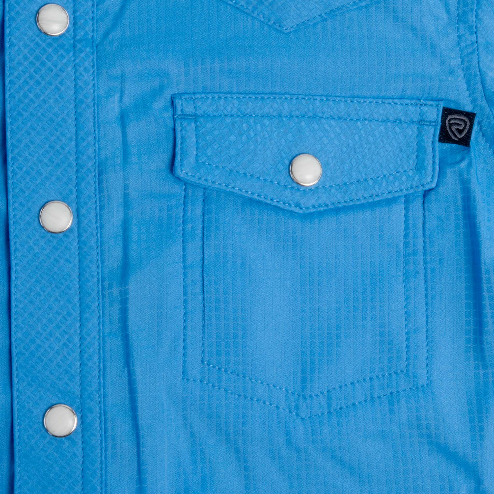 Rock & Roll Denim Men's Tek Ripstop Pearl Snap Shirt - Blue - Image 3