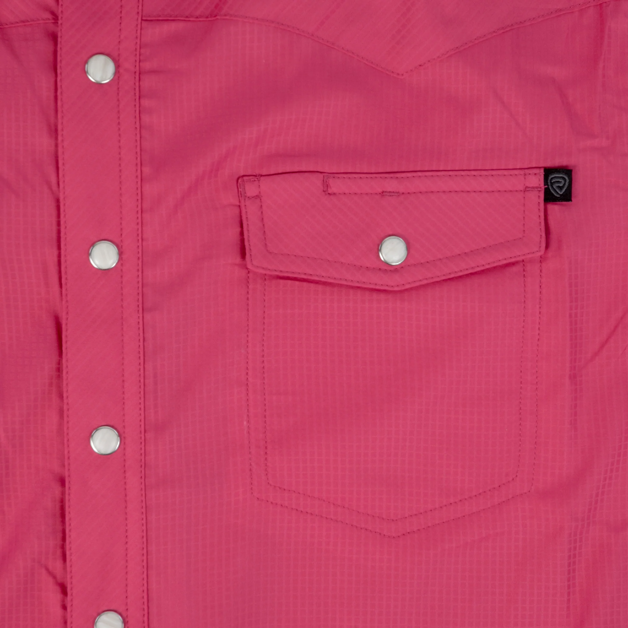 Rock & Roll Denim Men's Tek Ripstop Pearl Snap Shirt - Hot Pink - Image 4