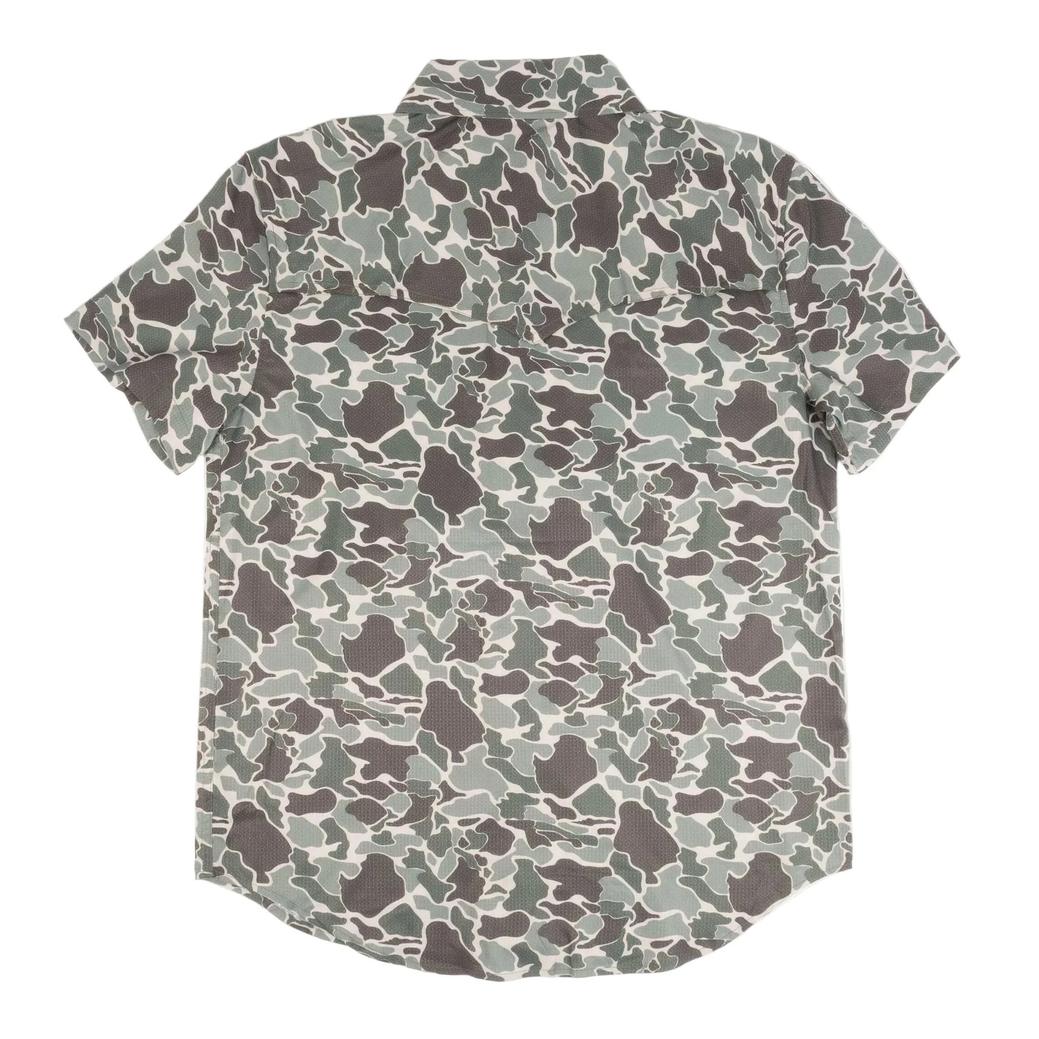 Rock & Roll Denim Men's Tek Camo Olive Pearl Snap Western Shirt - Image 2
