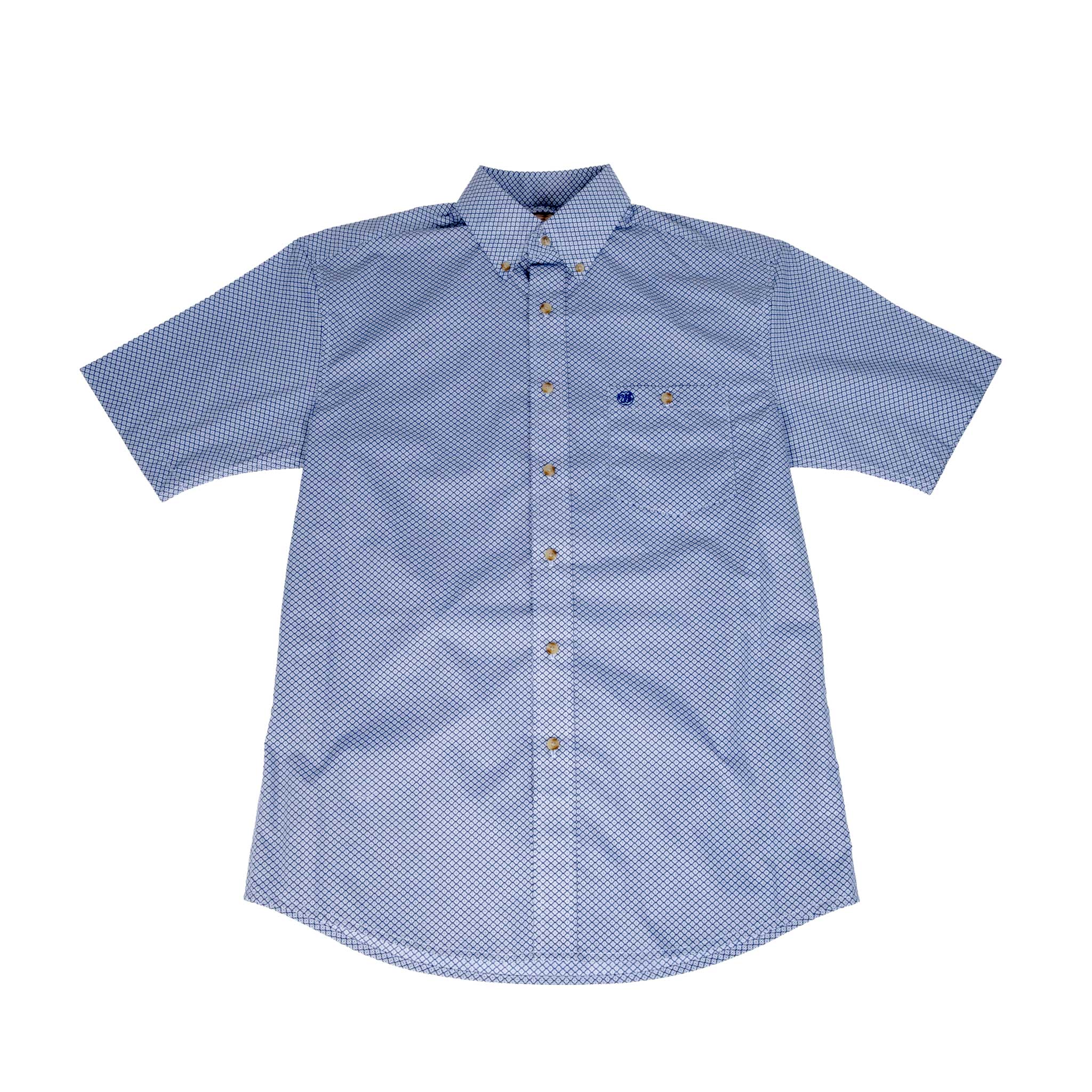 Wrangler Men's Western Classic Fit Blue Print Button Up Shirt