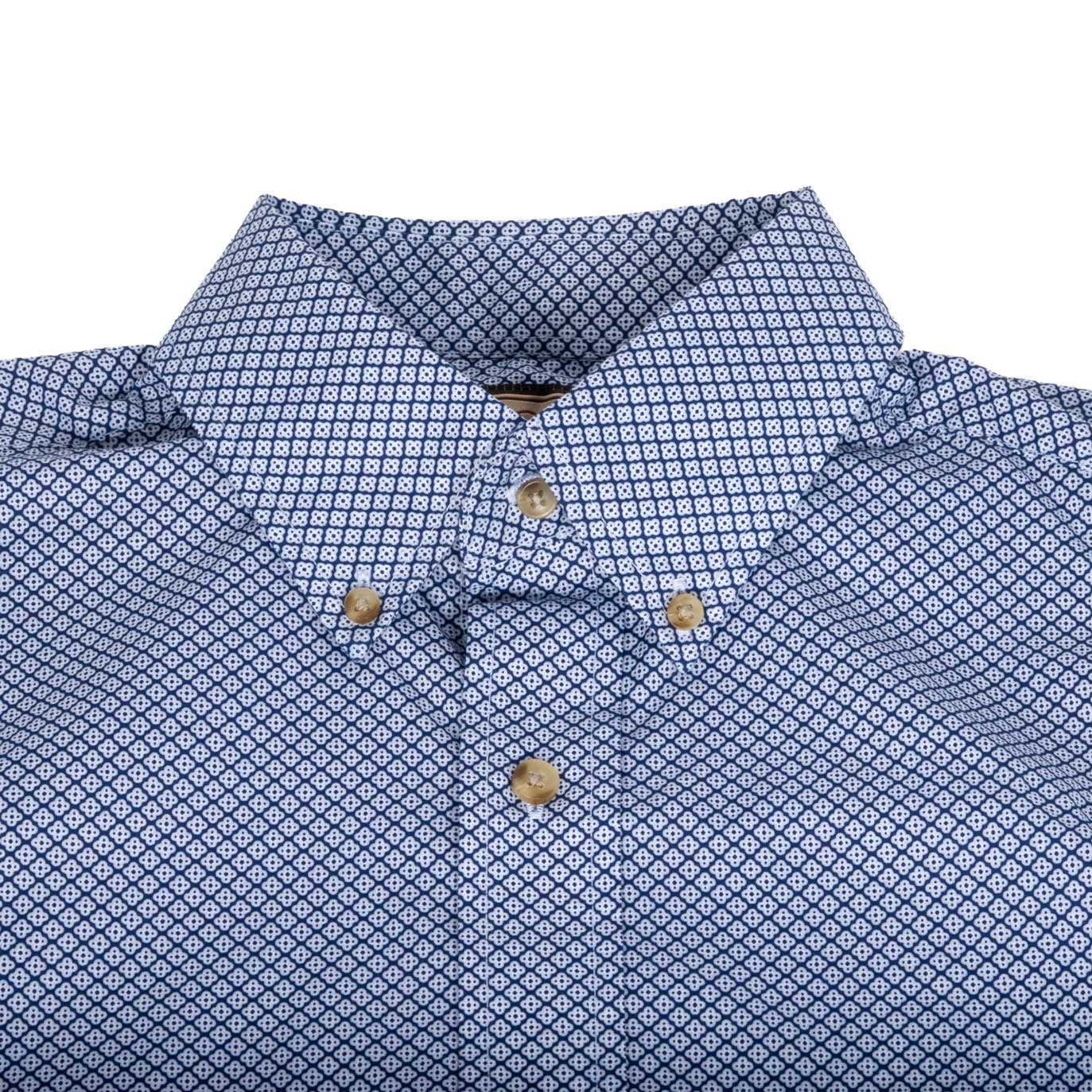 Wrangler Men's Western Classic Fit Blue Print Button Up Shirt - Image 3