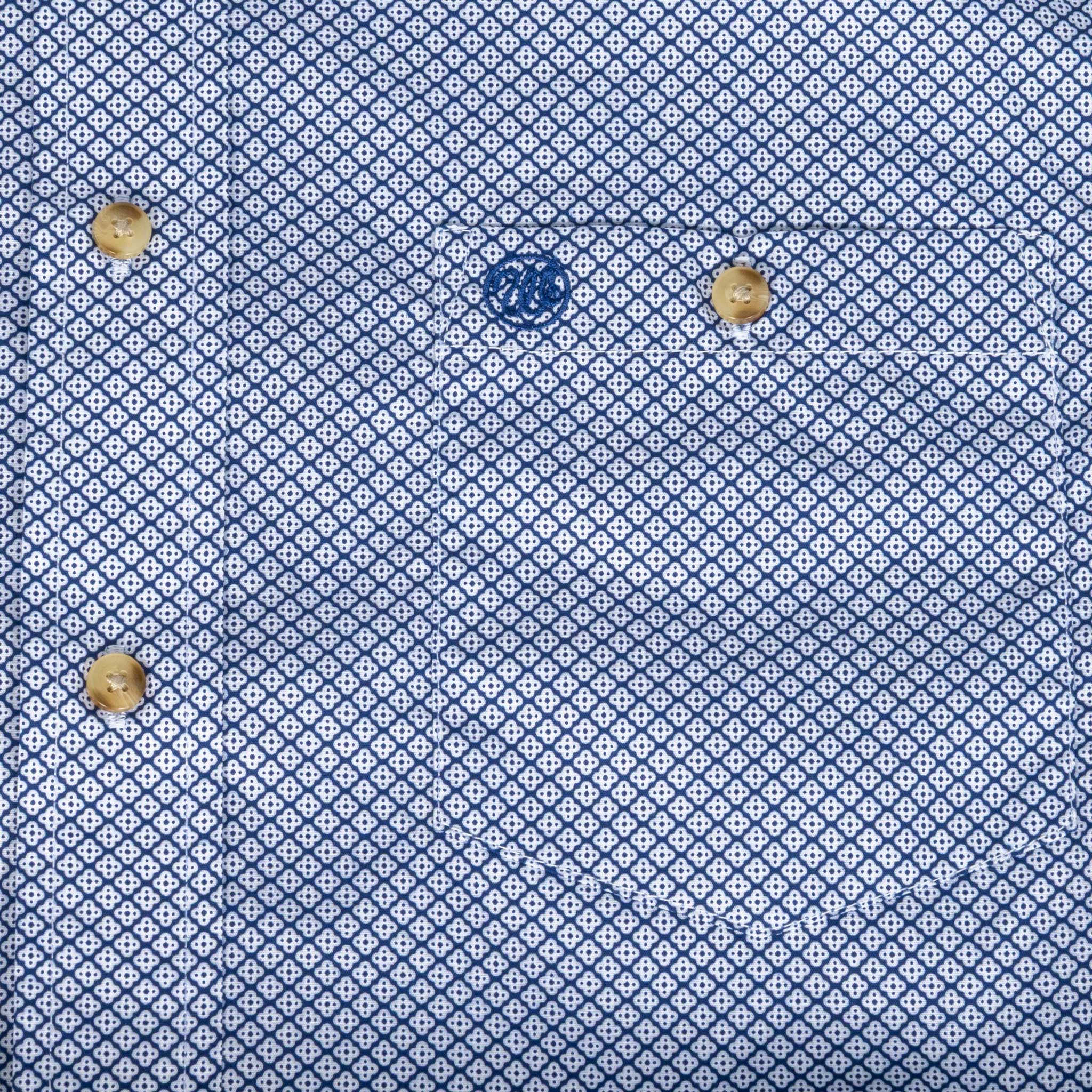 Wrangler Men's Western Classic Fit Blue Print Button Up Shirt - Image 4