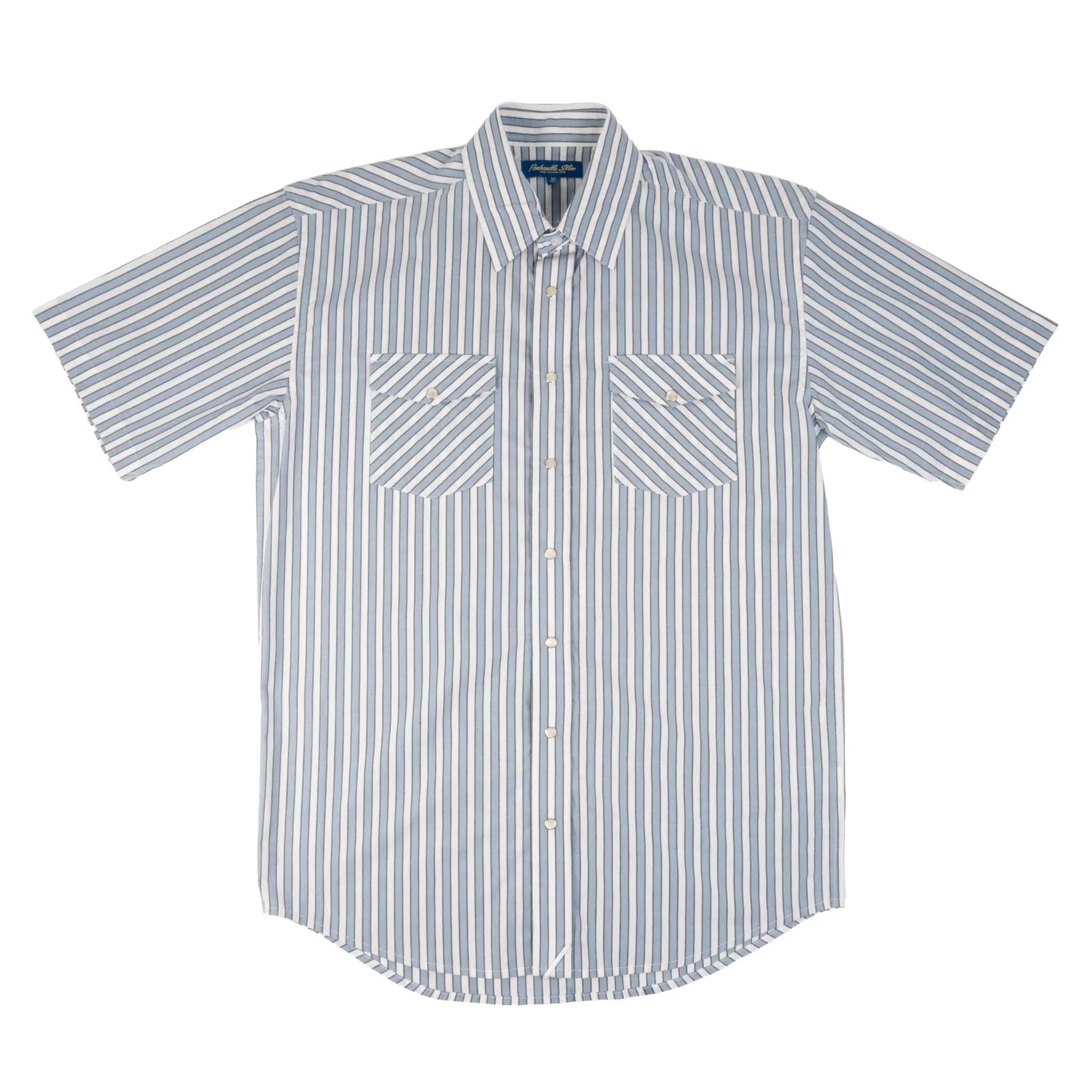 Panhandle Slim Men's Blue Stripe Pearl Snap Western Shirt