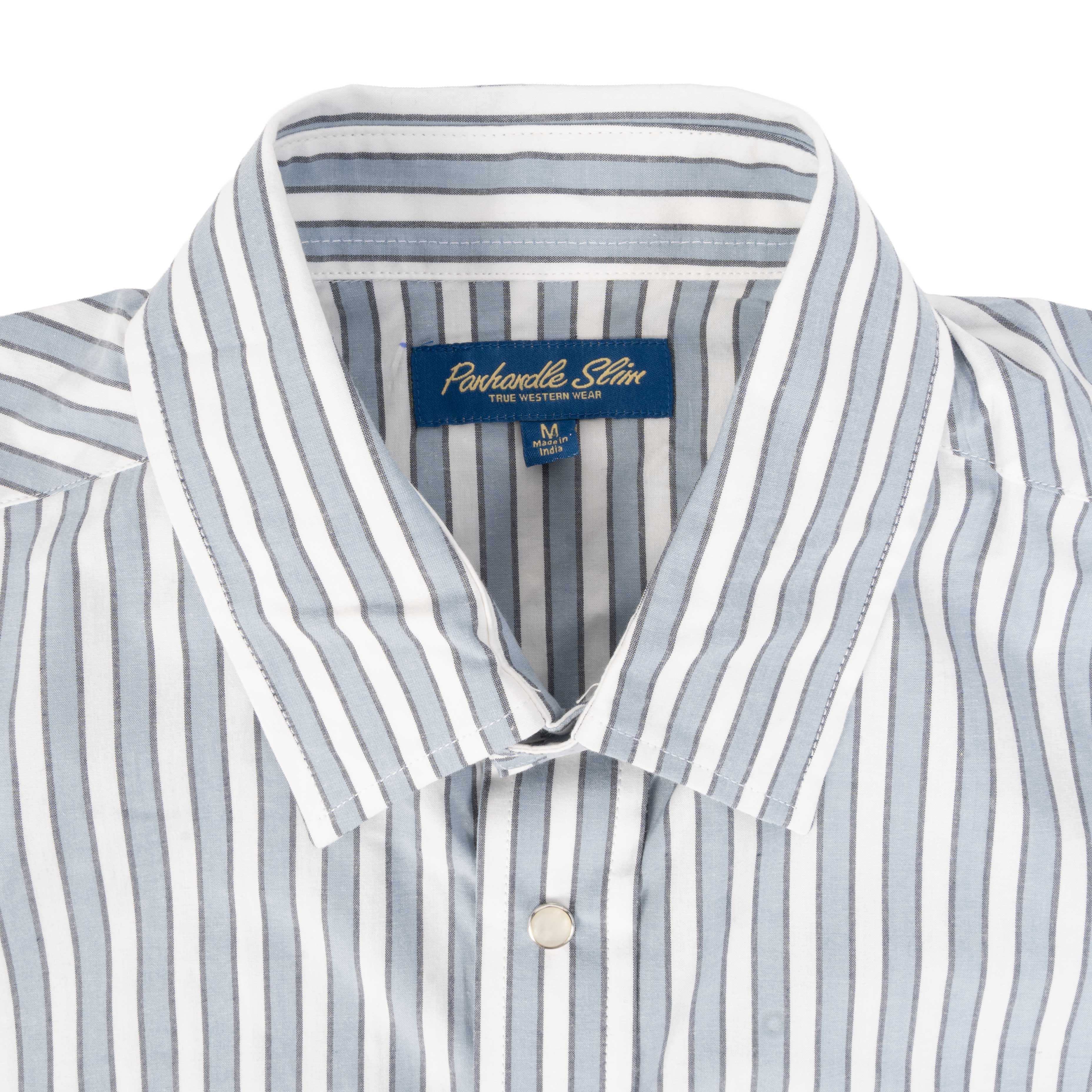 Panhandle Slim Men's Blue Stripe Pearl Snap Western Shirt - Image 3