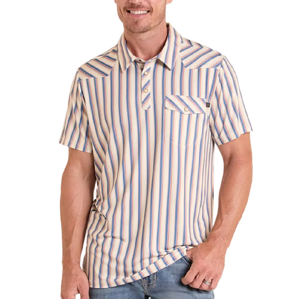 Rock & Roll Denim Men's Western Stripe Polo Shirt