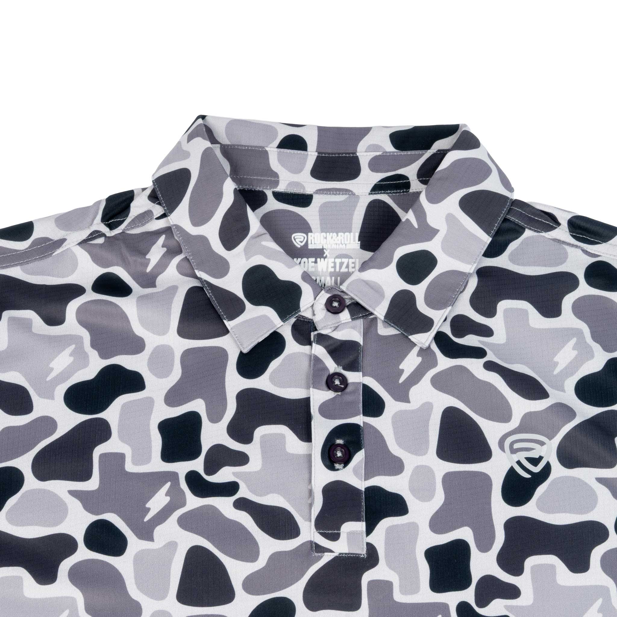 Rock & Roll Denim Men's X Koe Wetzel Grey Polo Shirt - Image 3