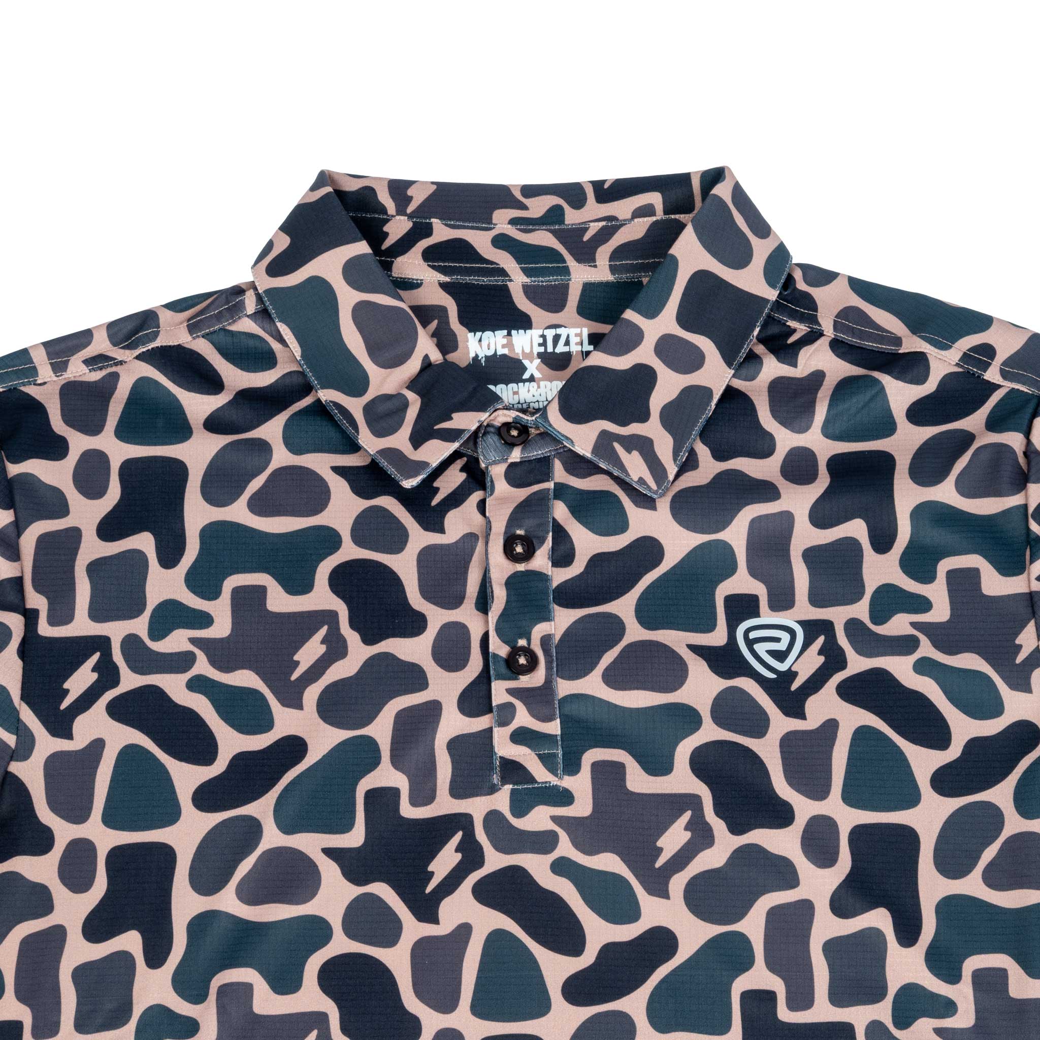 Rock & Roll Denim Men's X Koe Wetzel Tan Polo Shirt - Image 3