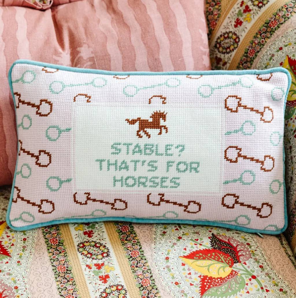 Stable Needlepoint Pillow - Image 2