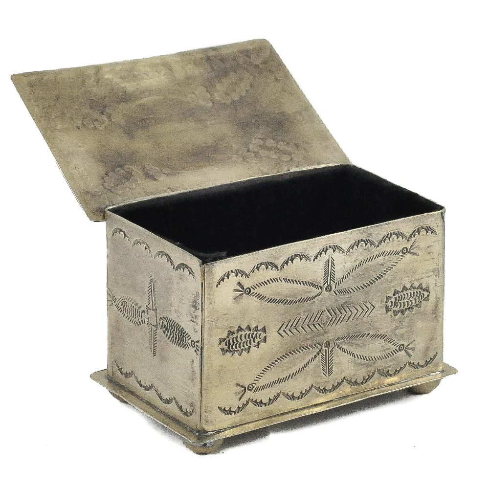 J. Alexander Stamped Feathers Box - 3 Turquoise Stone - Image 3