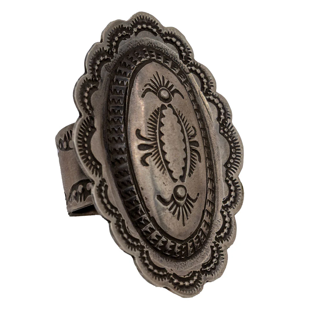 Stamped Vincent Adjustable Sterling Ring