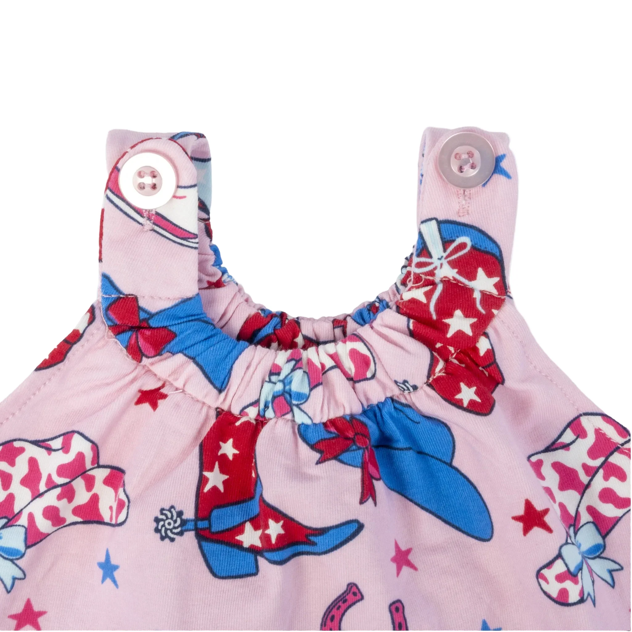 Ruffle Butts Pink Stars & Boots Top Bloomer Set - Image 3