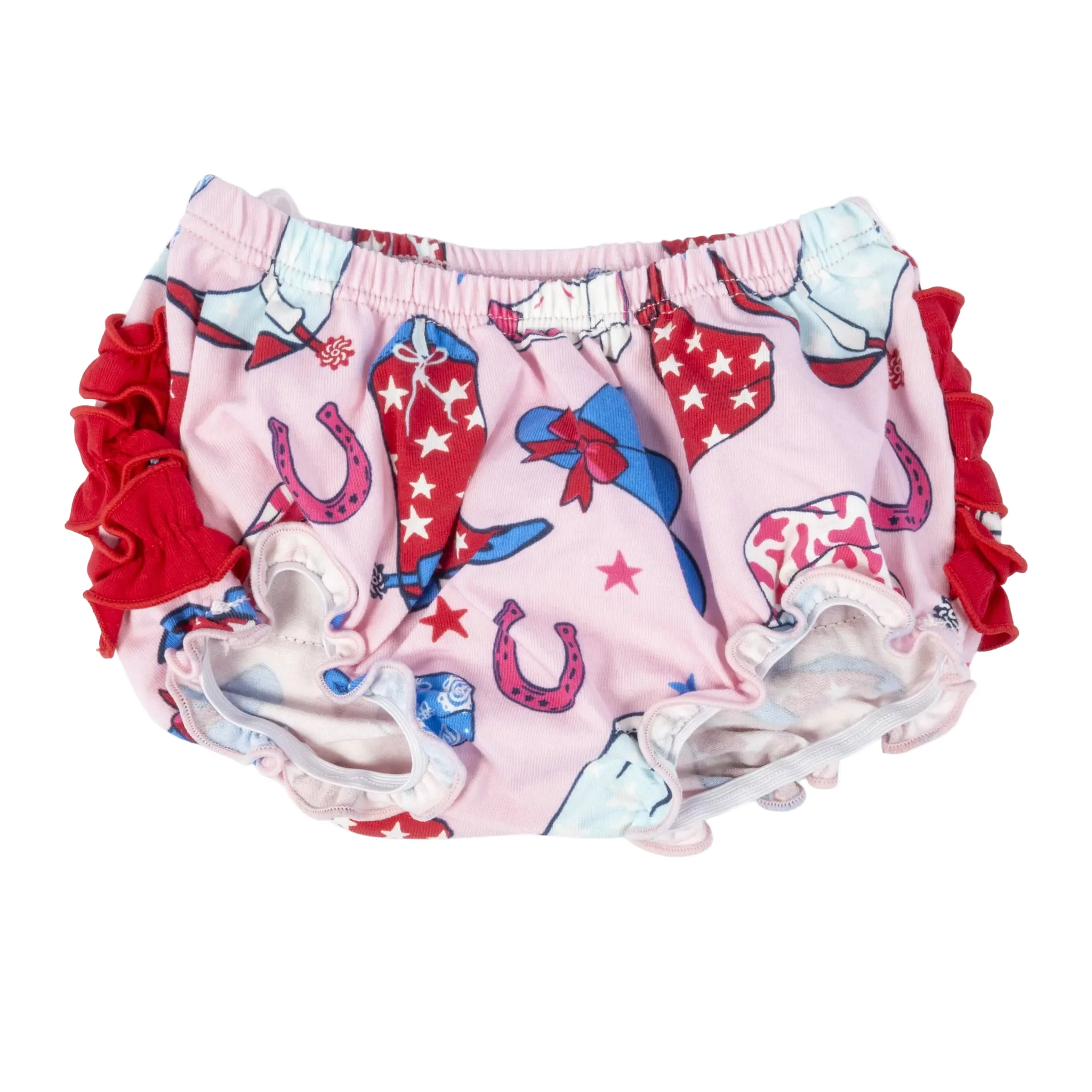 Ruffle Butts Pink Stars & Boots Top Bloomer Set - Image 4