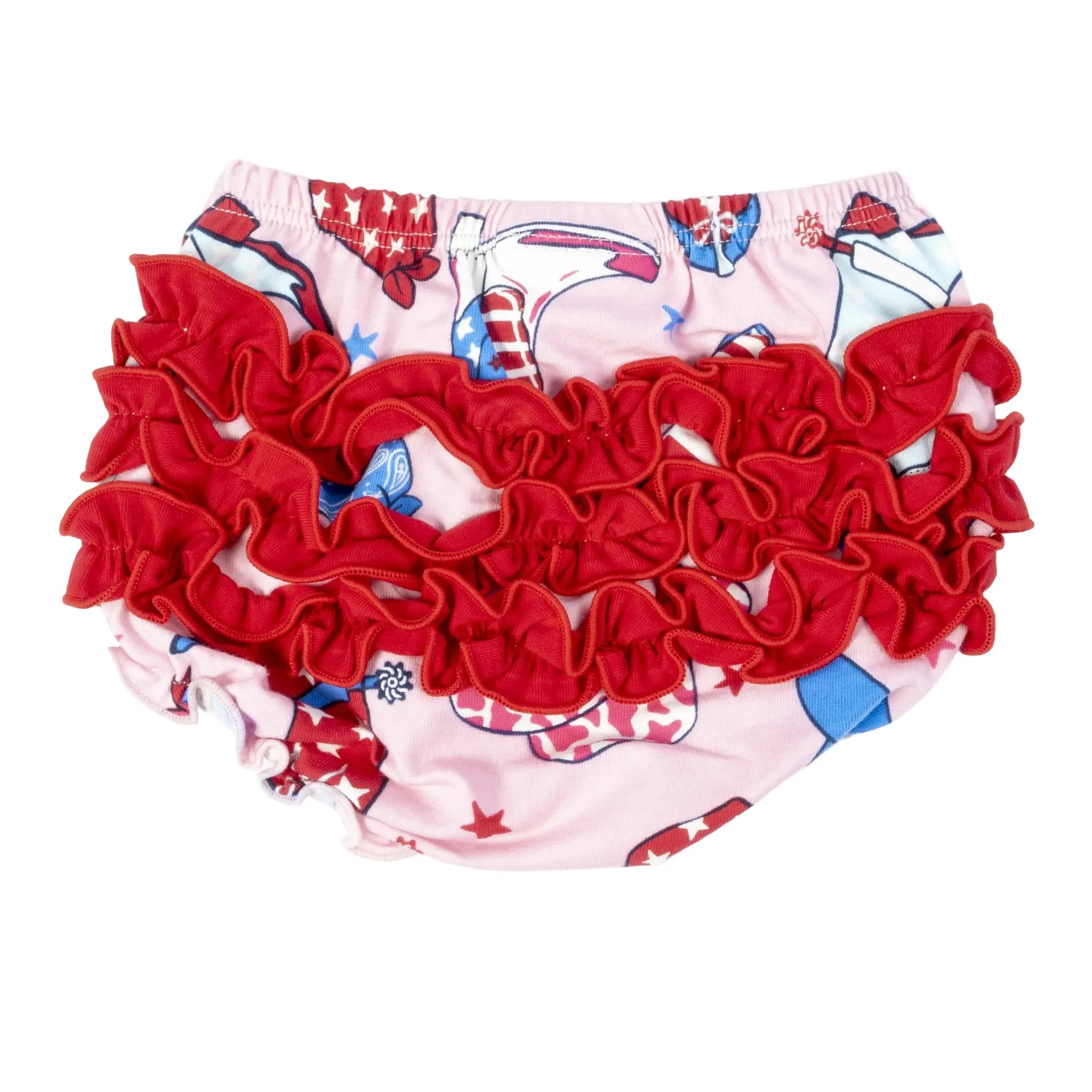 Ruffle Butts Pink Stars & Boots Top Bloomer Set - Image 5