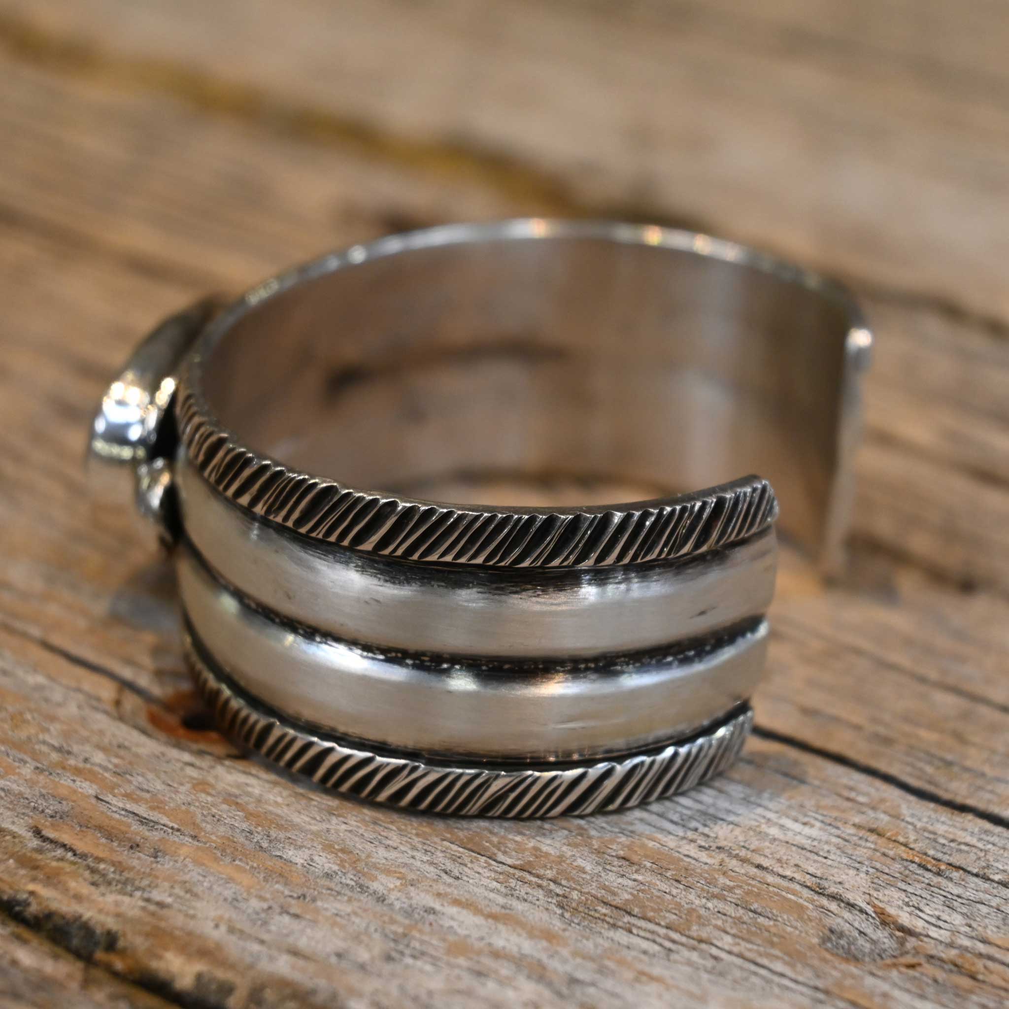 Sterling Silver Cuff w/Kingman Black Web Turquoise - Image 3